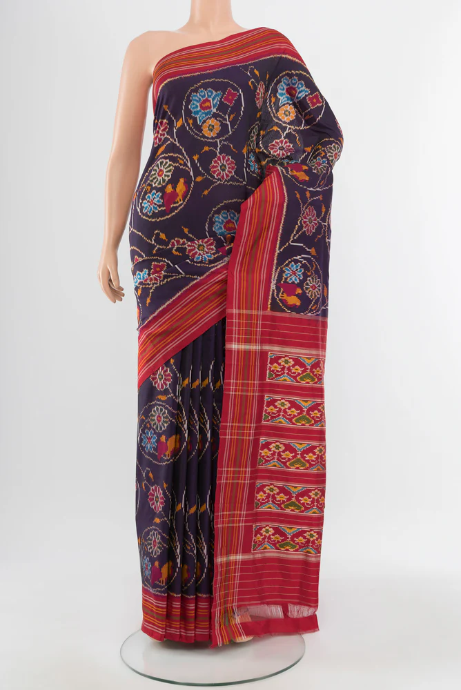 Navy Blue Pochampally Silk Saree