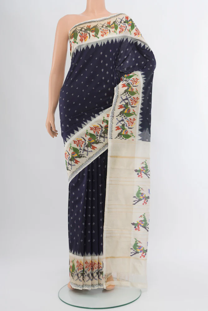 Navy Blue Pochampally Silk Saree