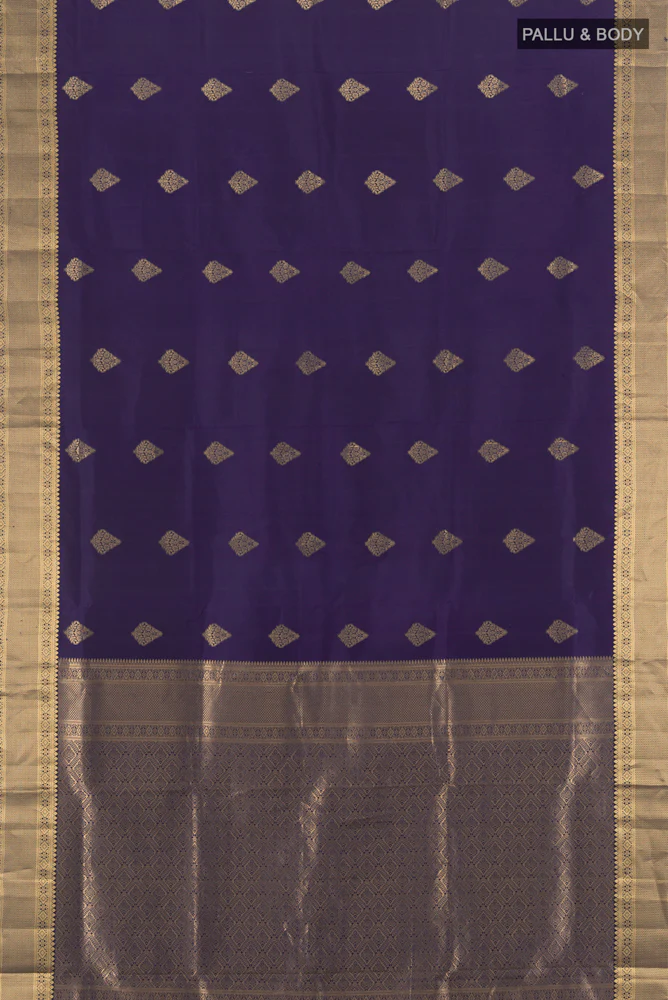 Navy Blue Soft Silk Saree - Image 5