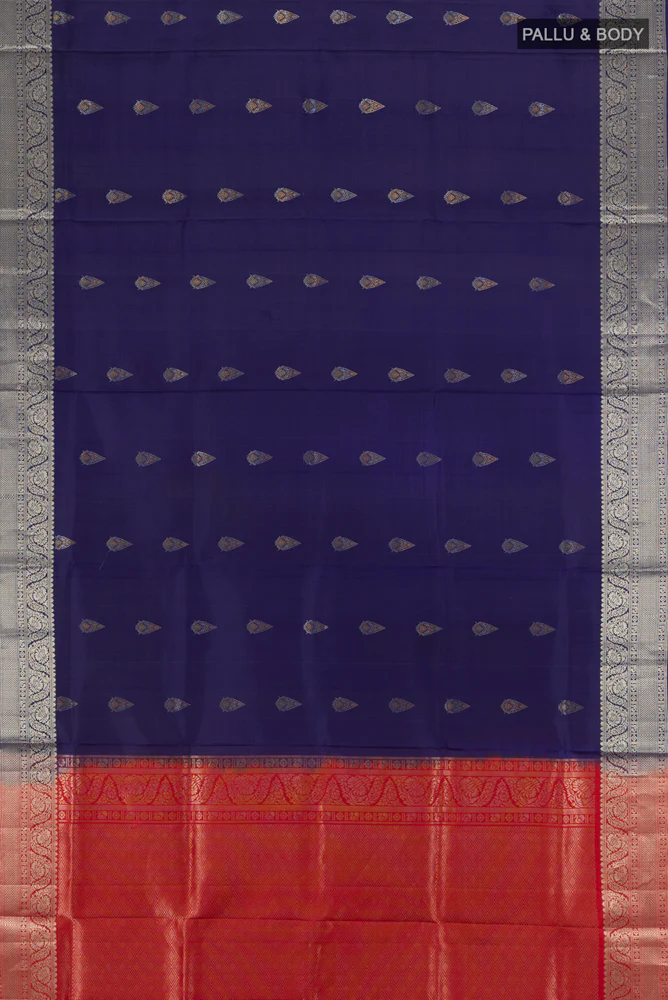Navy Blue Soft Silk Saree - Image 5