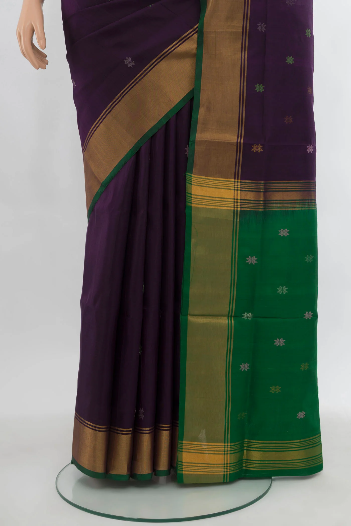 Navy Blue Uppada Silk Saree - Image 3