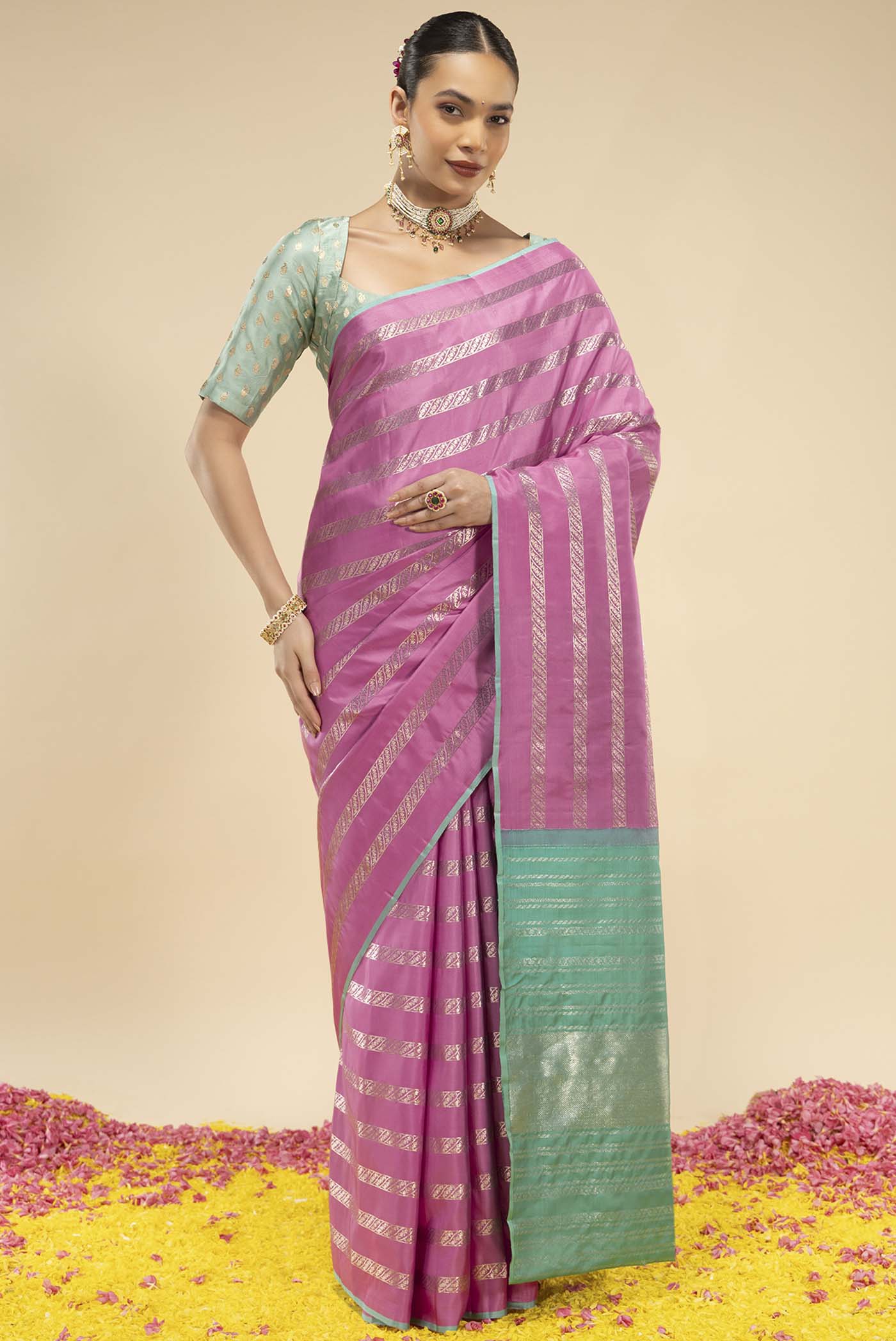 Nayantara-Pink Kanchipuram Silk Saree