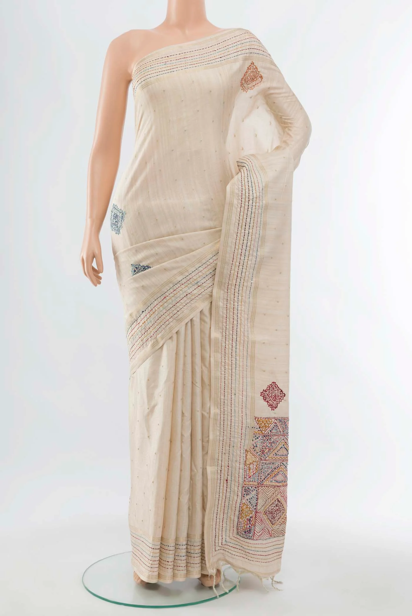Off White Art Silk Saree