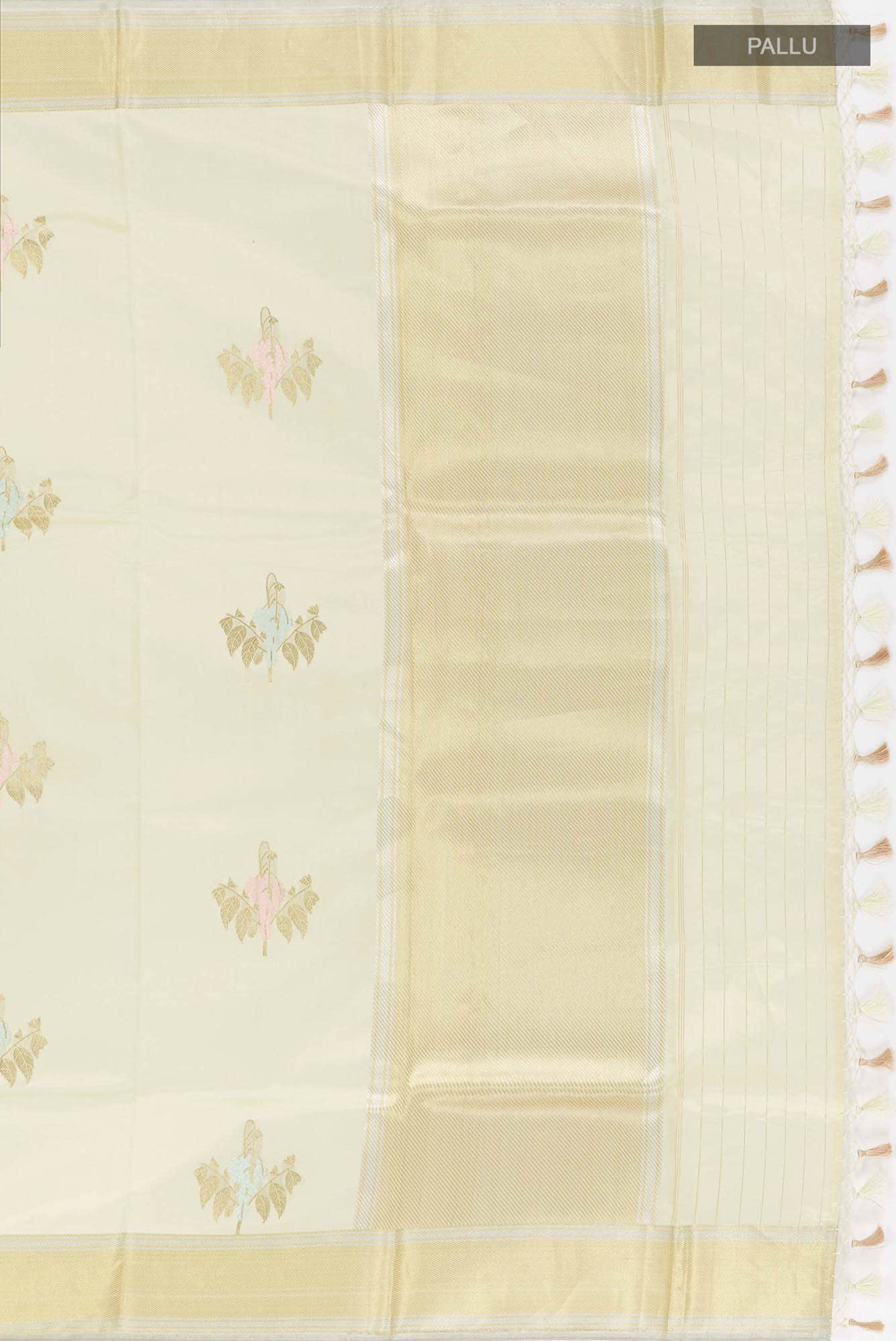 Off White Banarasi Silk Saree - Image 5