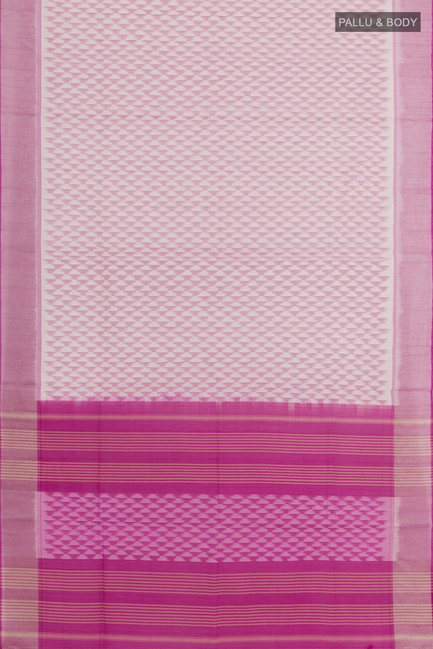 Off White Silk Cotton Saree - Image 3