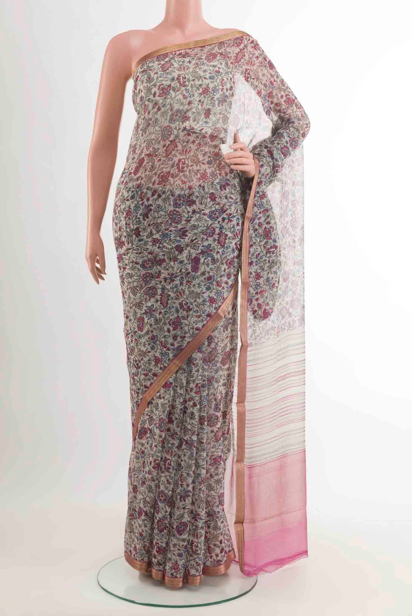 Off White Chiffon Saree