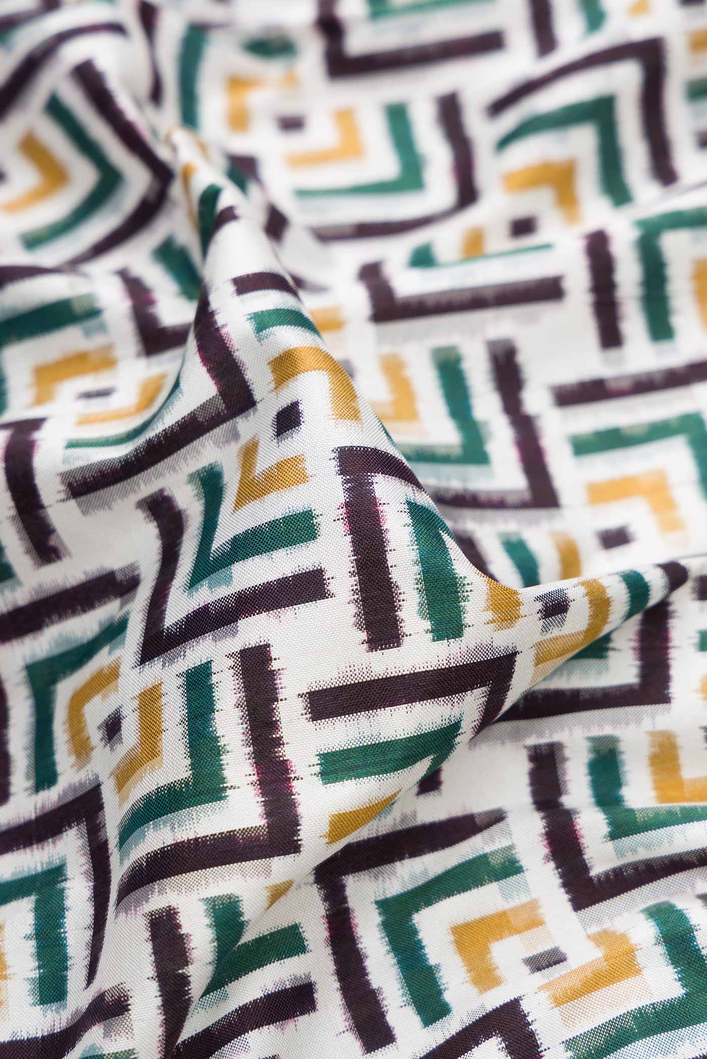 Off White Pochampally Silk Saree - Image 2