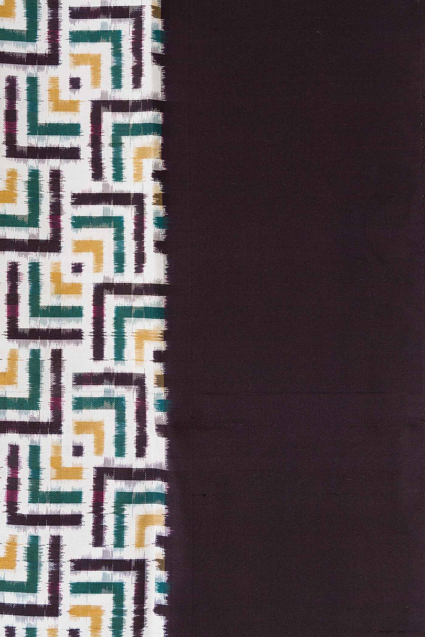 Off White Pochampally Silk Saree - Image 3