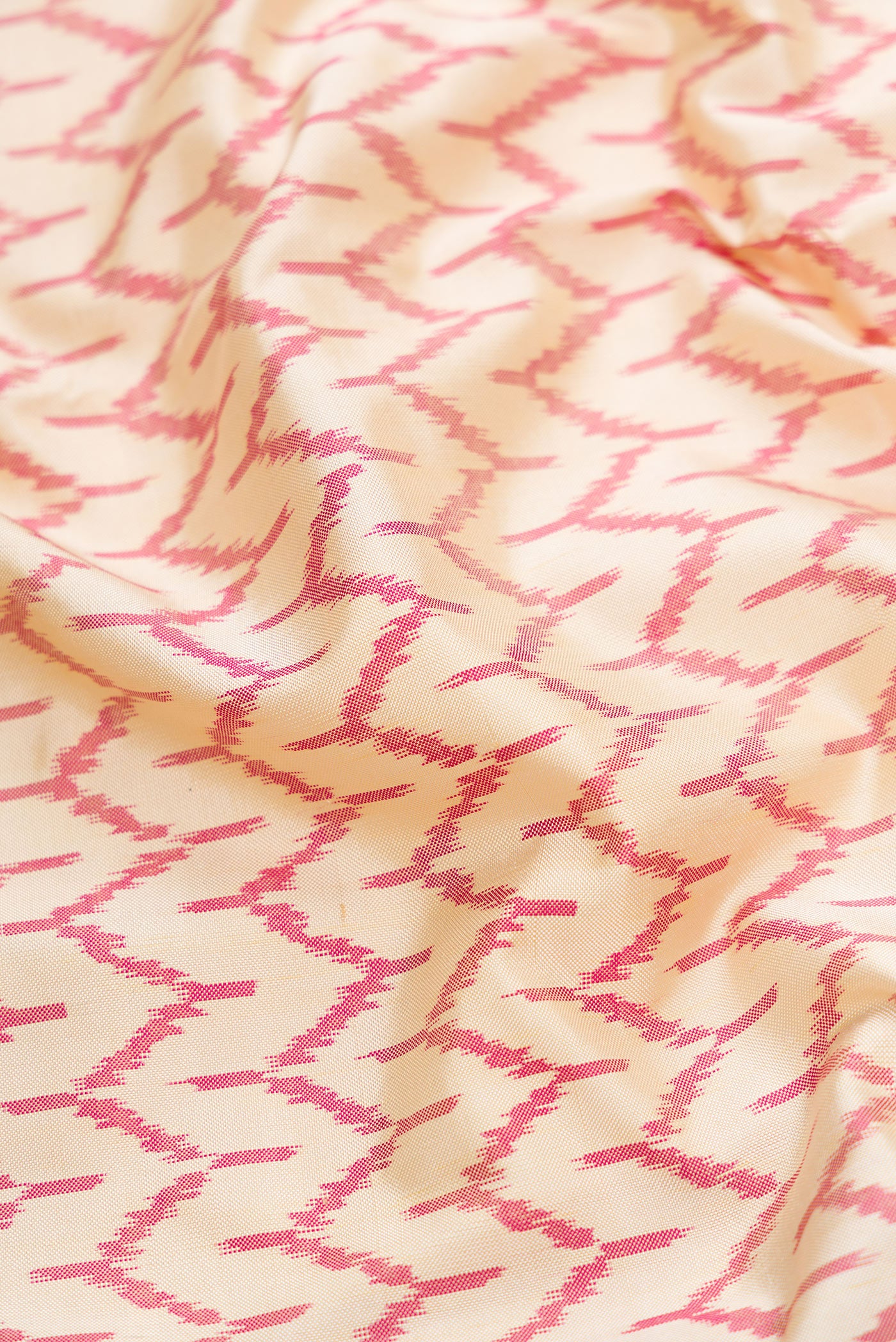 Off White Pochampally Silk Saree - Image 2