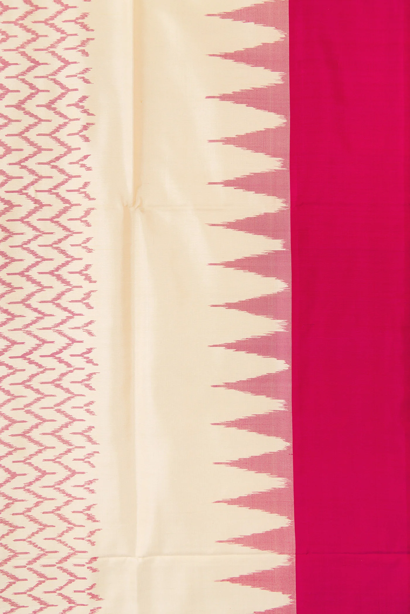 Off White Pochampally Silk Saree - Image 3