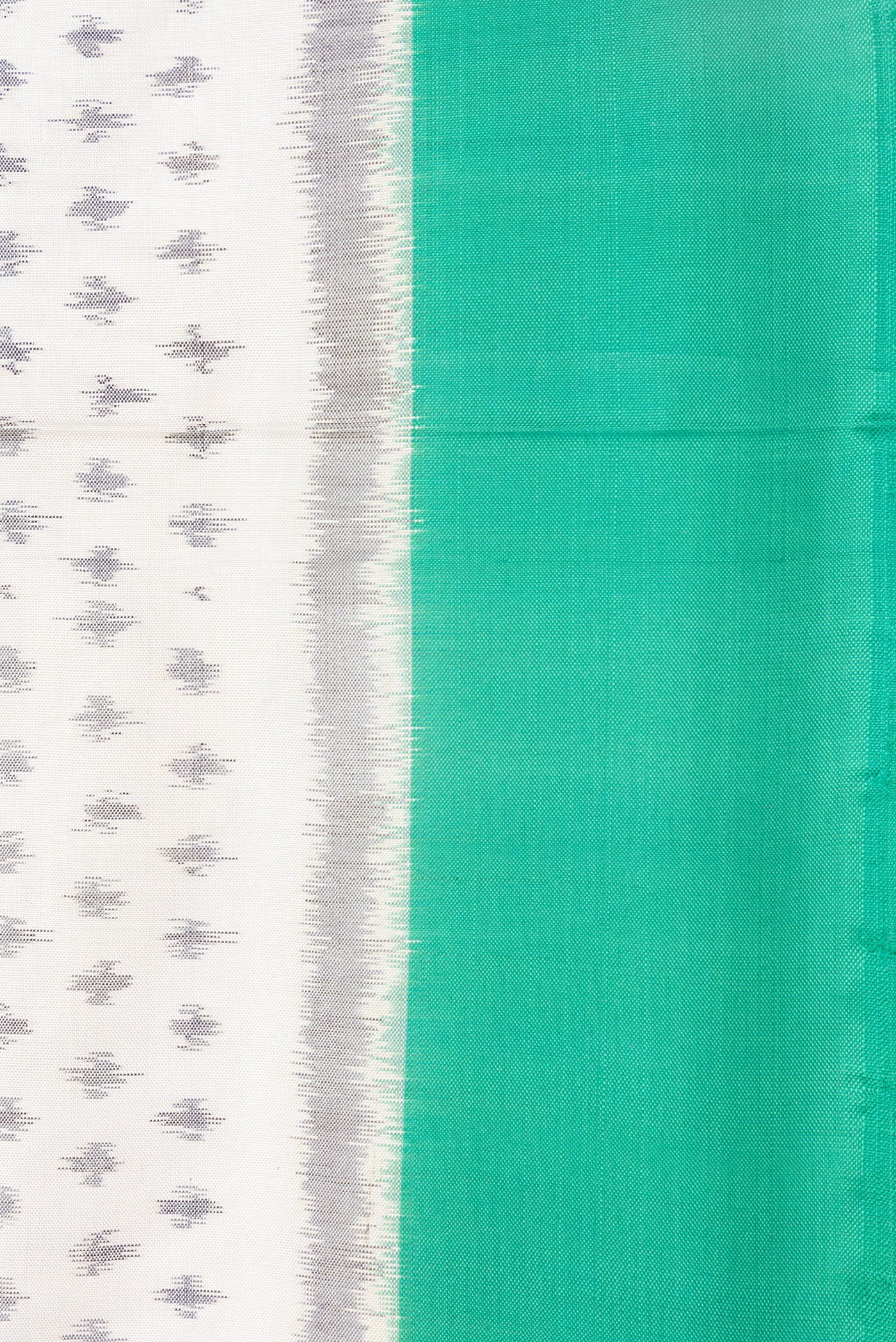 Off White Pochampally Silk Saree - Image 3