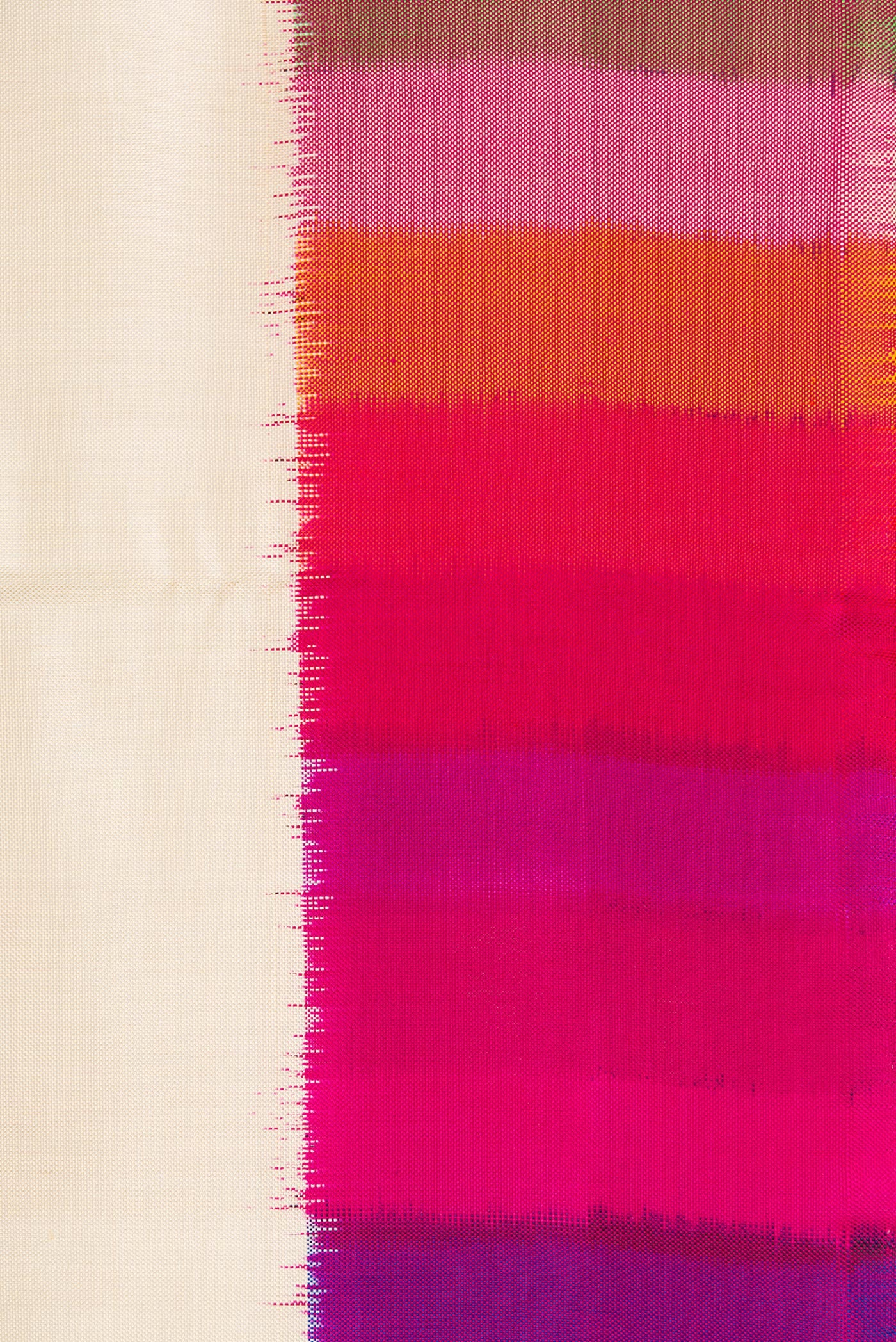 Off White Double Ikat Saree - Image 3