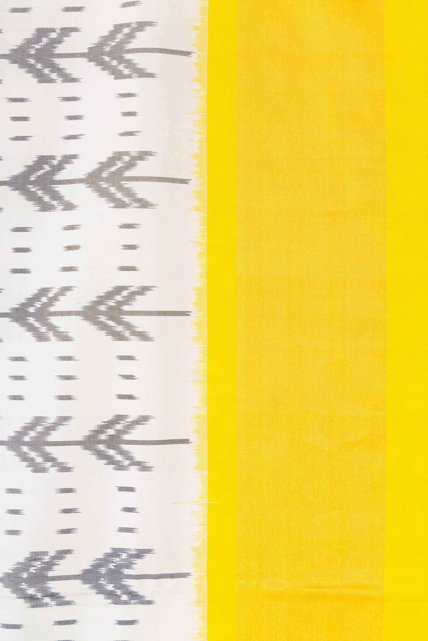 Off White Pochampally Silk Saree - Image 3