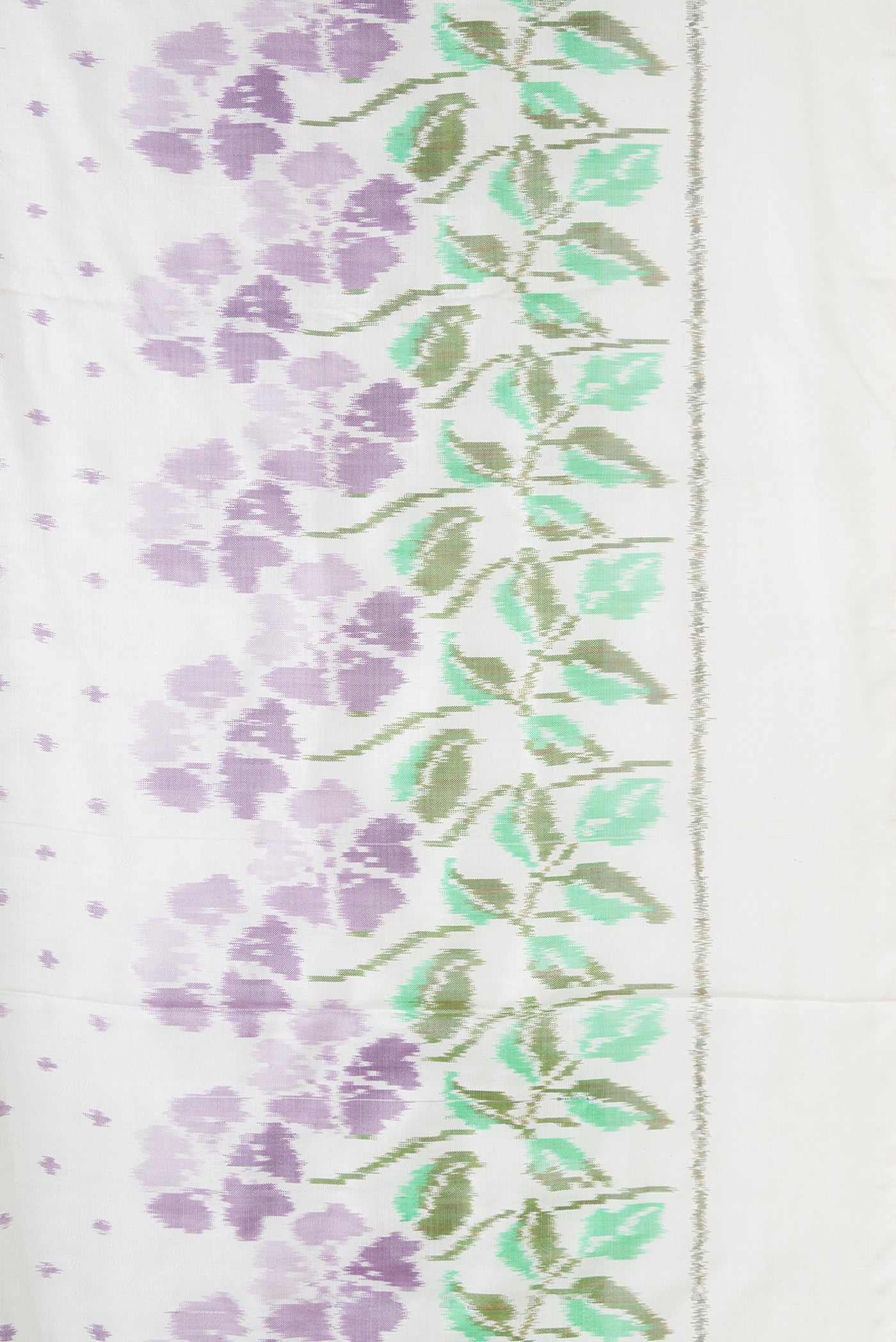 White Double Ikat Saree - Image 3