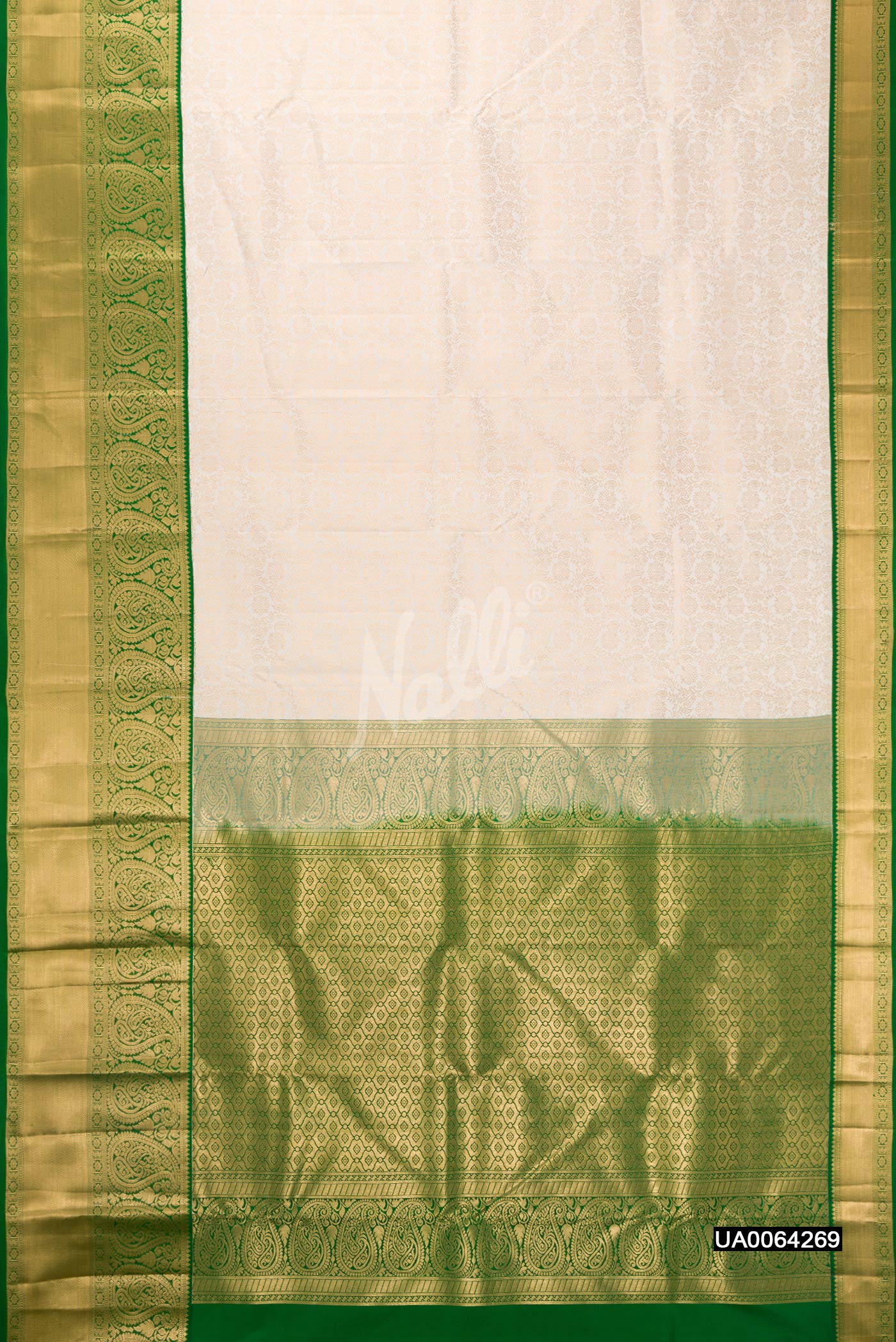 Off White Dual Tone Kanchipuram Silk Saree