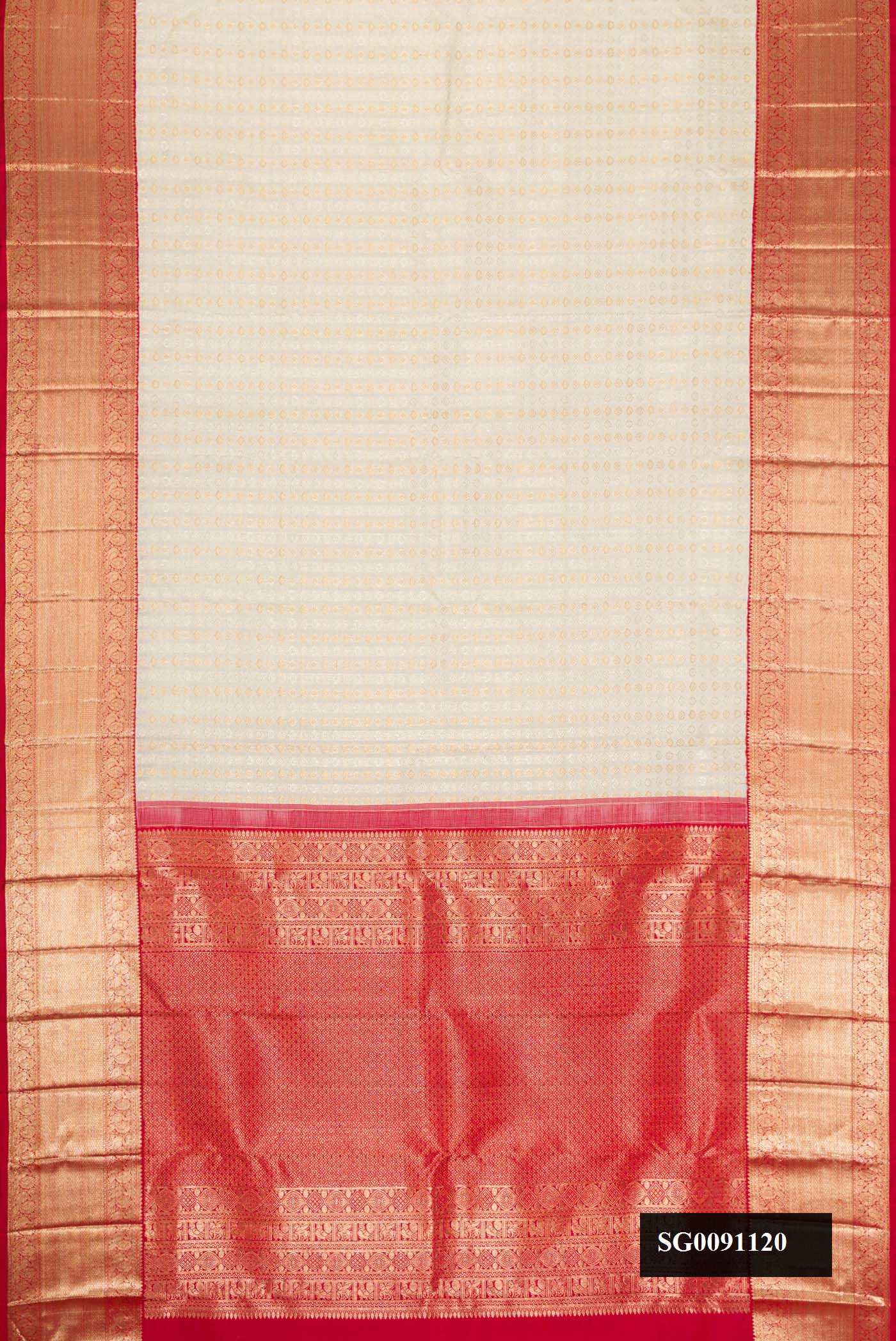 Off White Dual Tone Kanchipuram Silk Saree