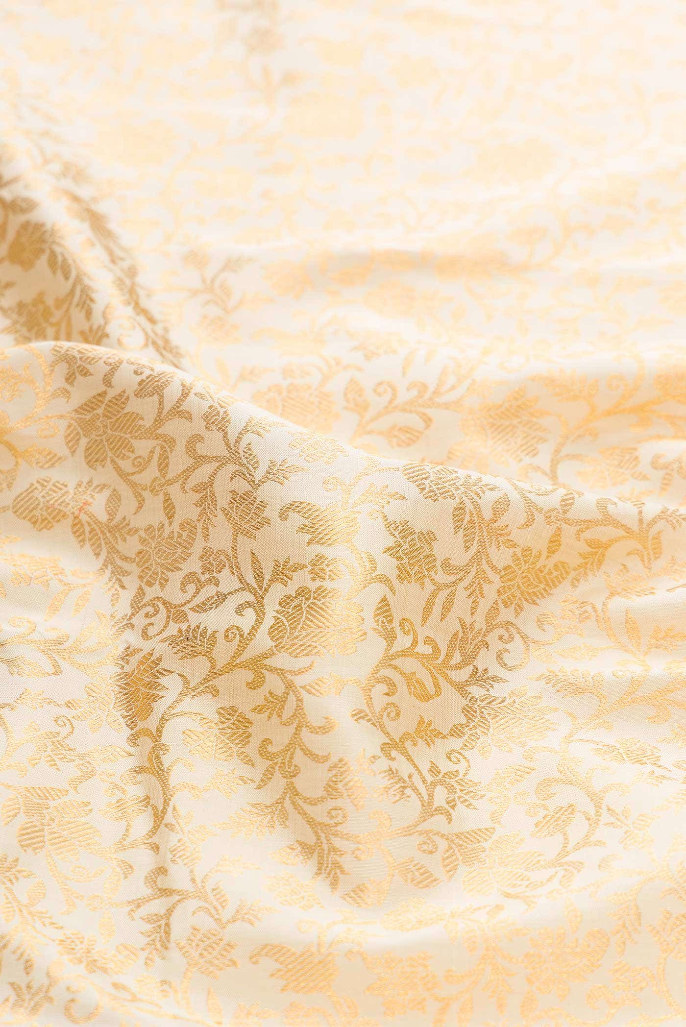 Pure Silk Pure Zari Off White Dual Tone Kanjivaram Saree - Image 3