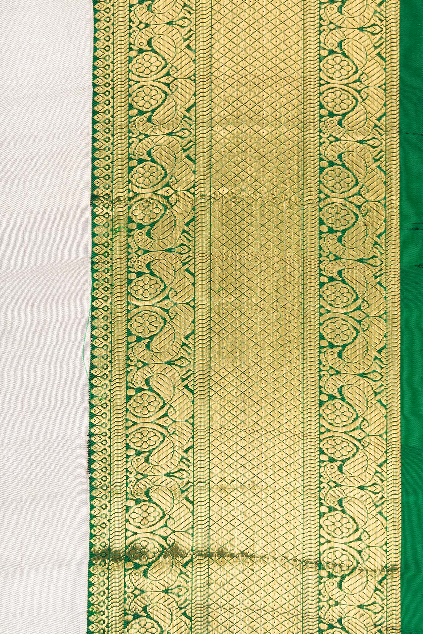 White Kanchipuram Tissue Silk Saree - Image 3