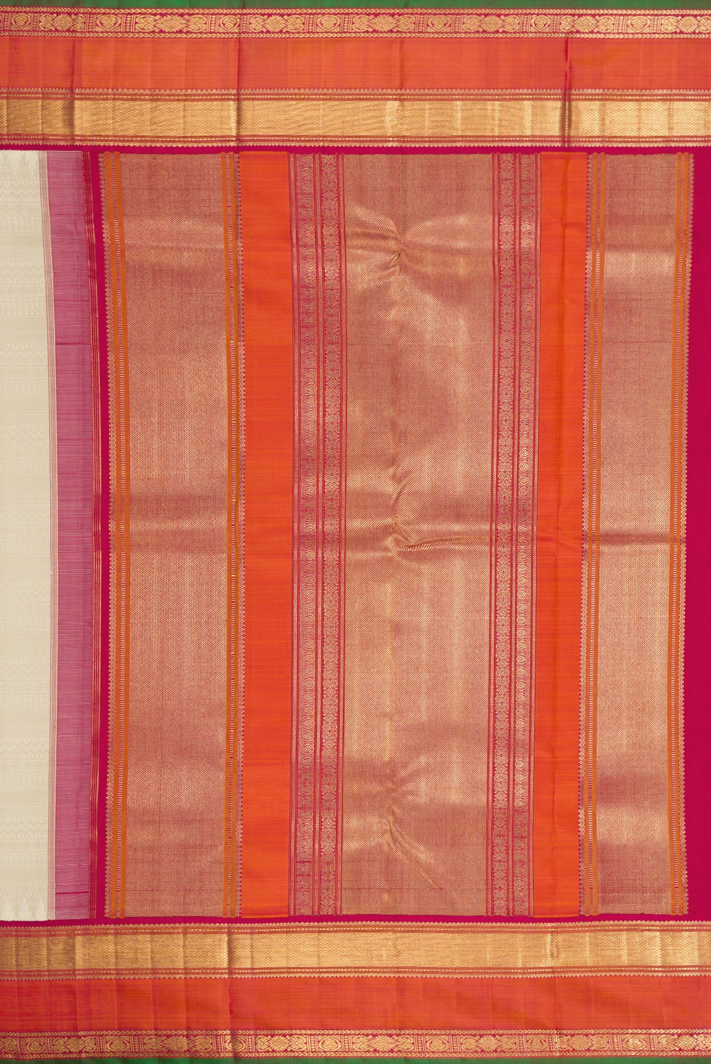Pure Silk Pure Zari Off White Kanjivaram Saree - Image 7