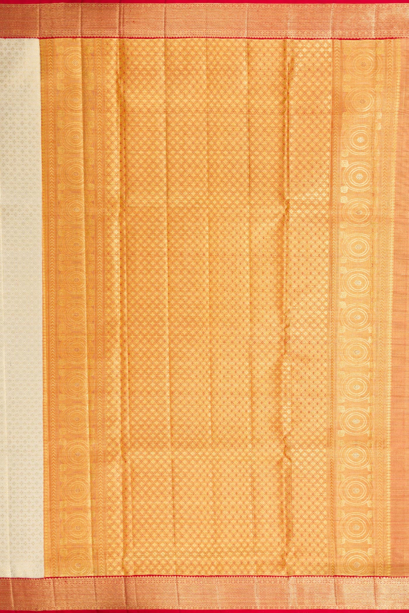 Off White Kanjivaram Tissue Silk Saree - Image 7