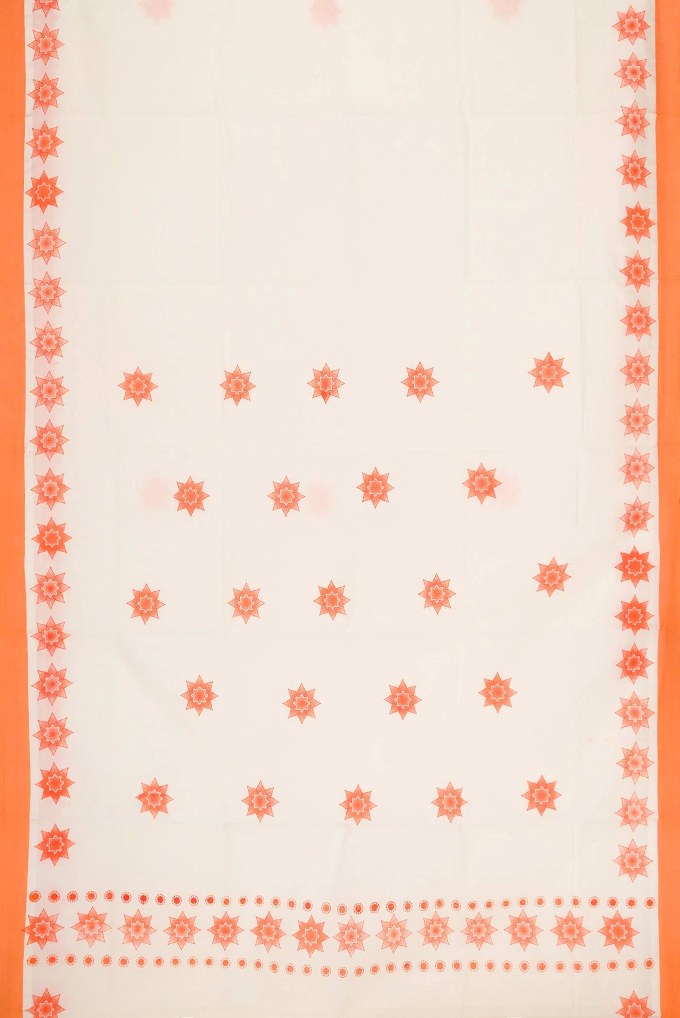 Off White Dual Tone Kerala Cotton Saree - Image 2
