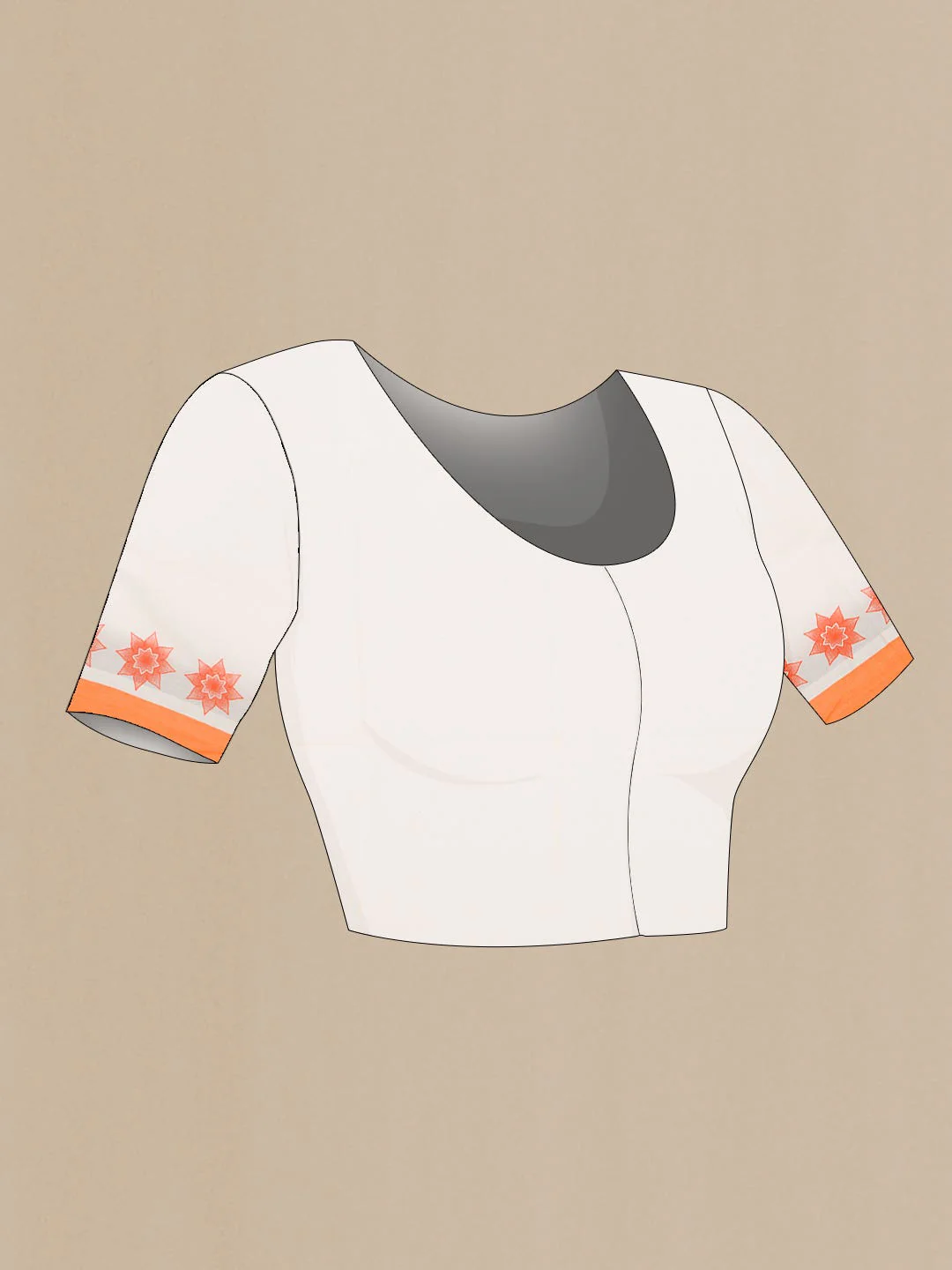 Off White Dual Tone Kerala Cotton Saree - Image 3