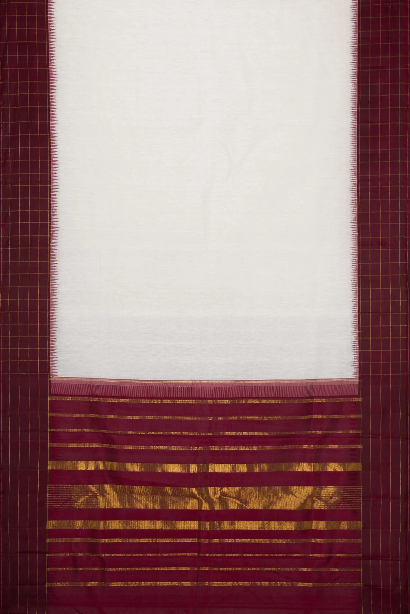 White Kanjivaram Silk Saree - Image 6