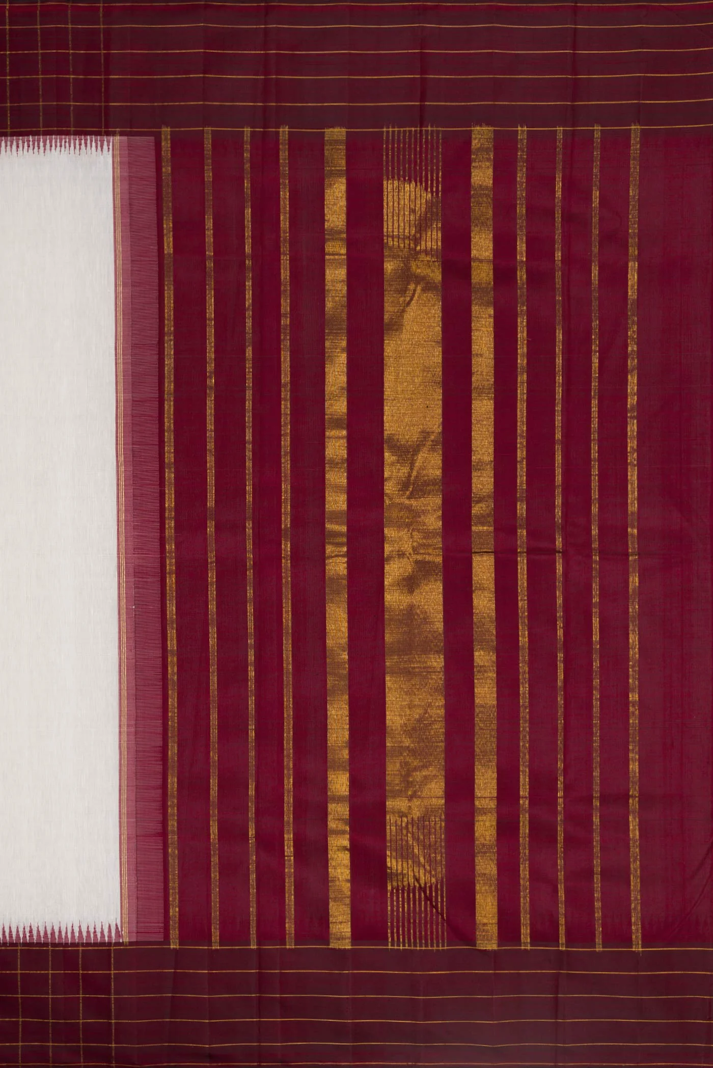 White Kanjivaram Silk Saree - Image 7