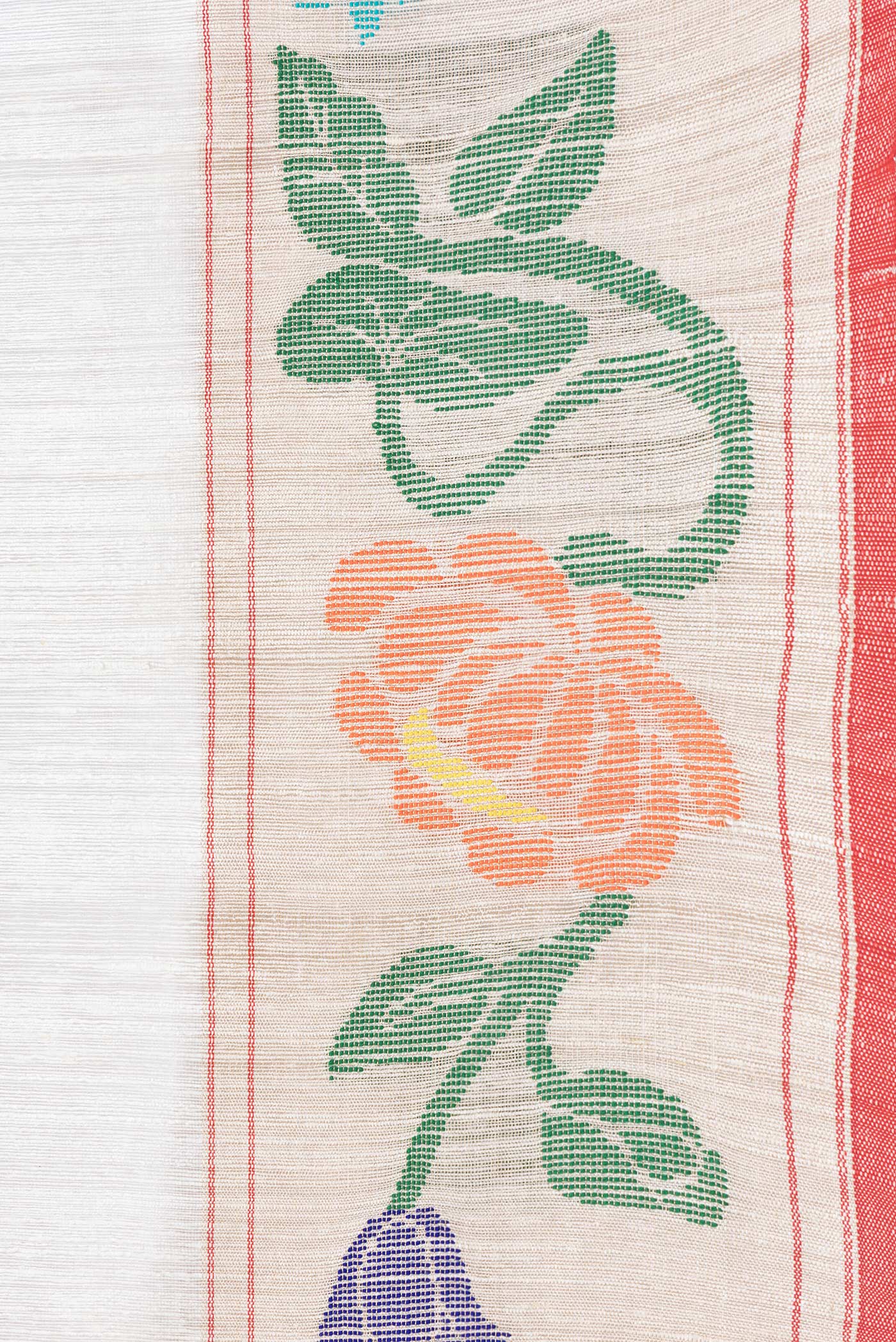 Off White Jute Silk Saree - Image 3