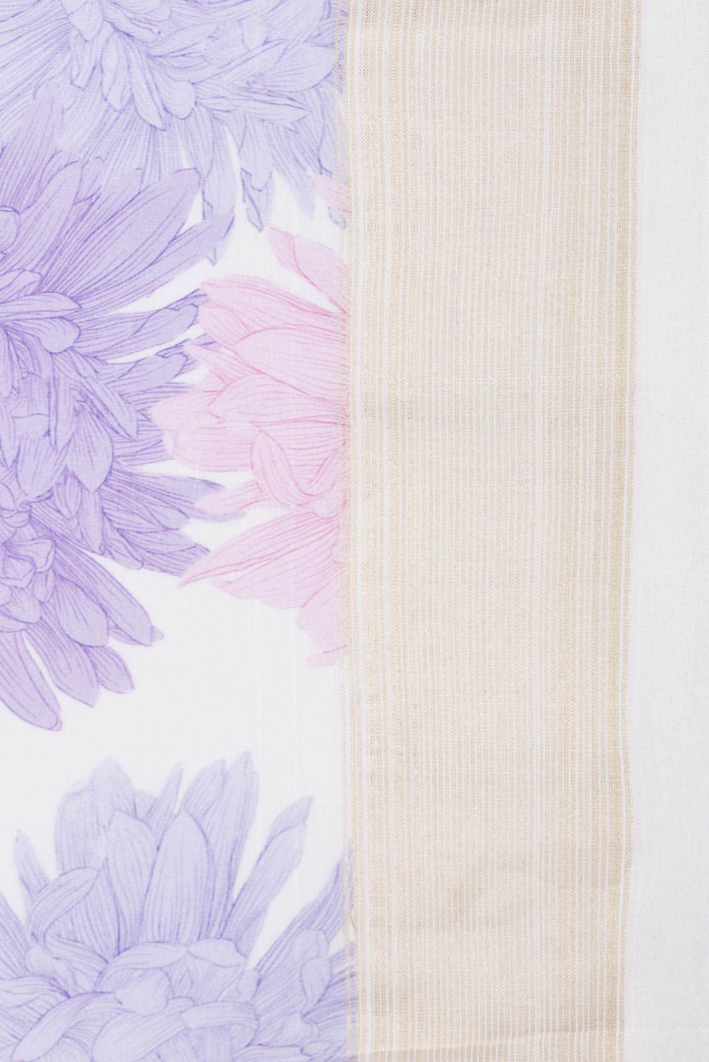 Pure Silk Pure Zari Off White Dual Tone Linen Saree - Image 3