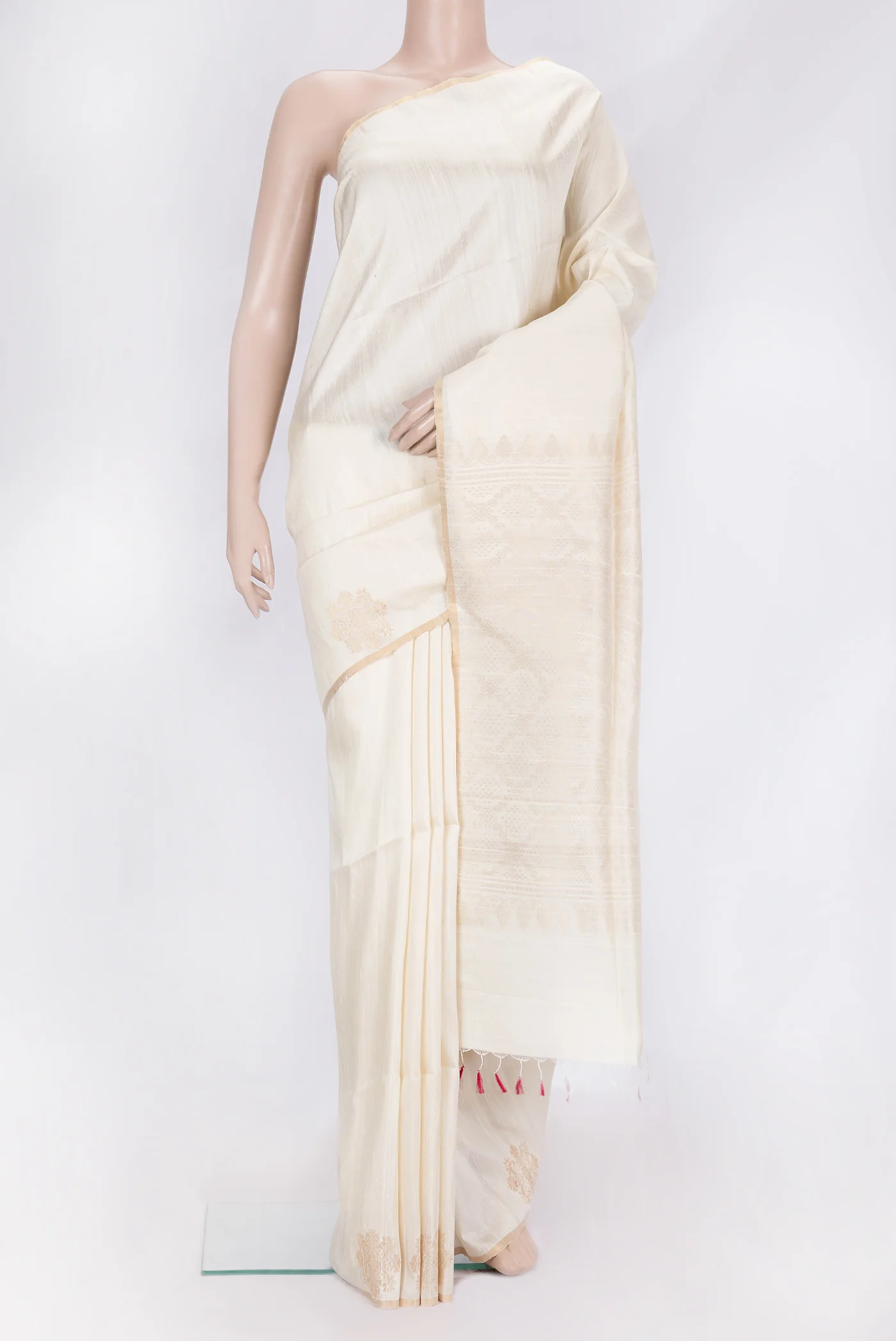 Off White Raw Silk Saree
