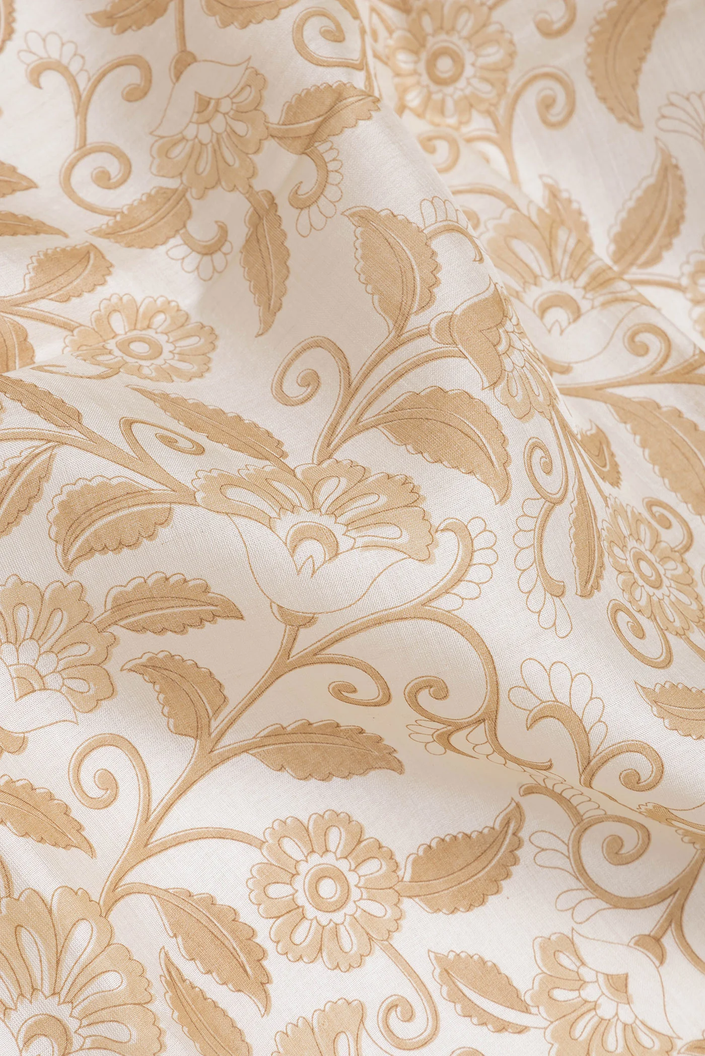 Off White Tussar Silk Saree - Image 2