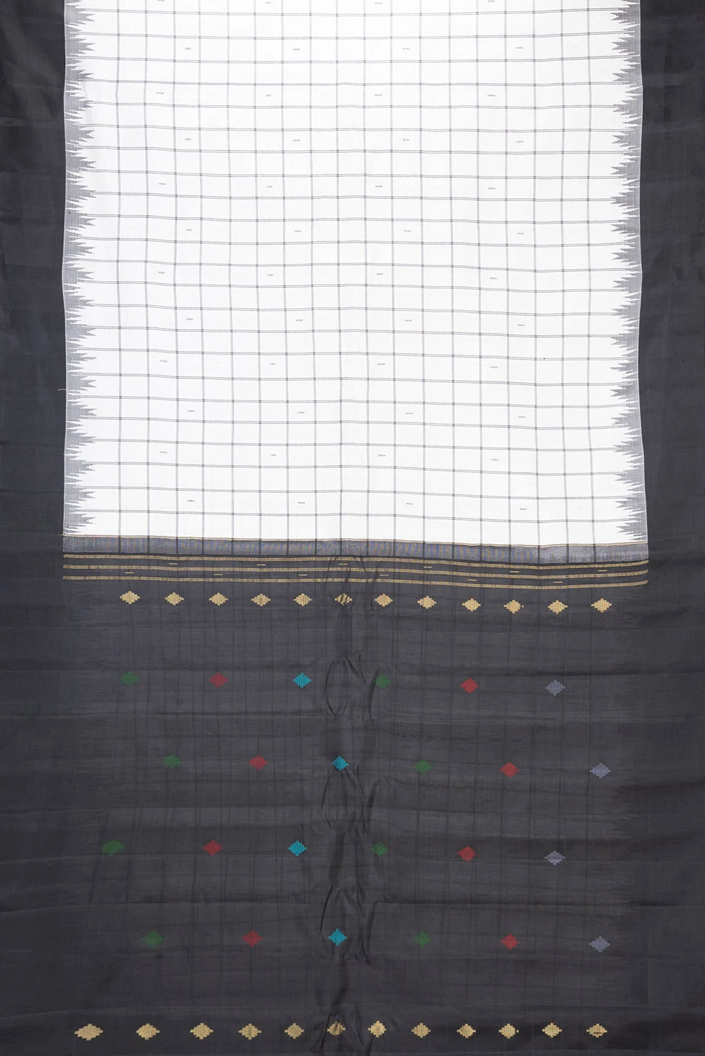 Off White Gadwal Silk Saree - Image 4