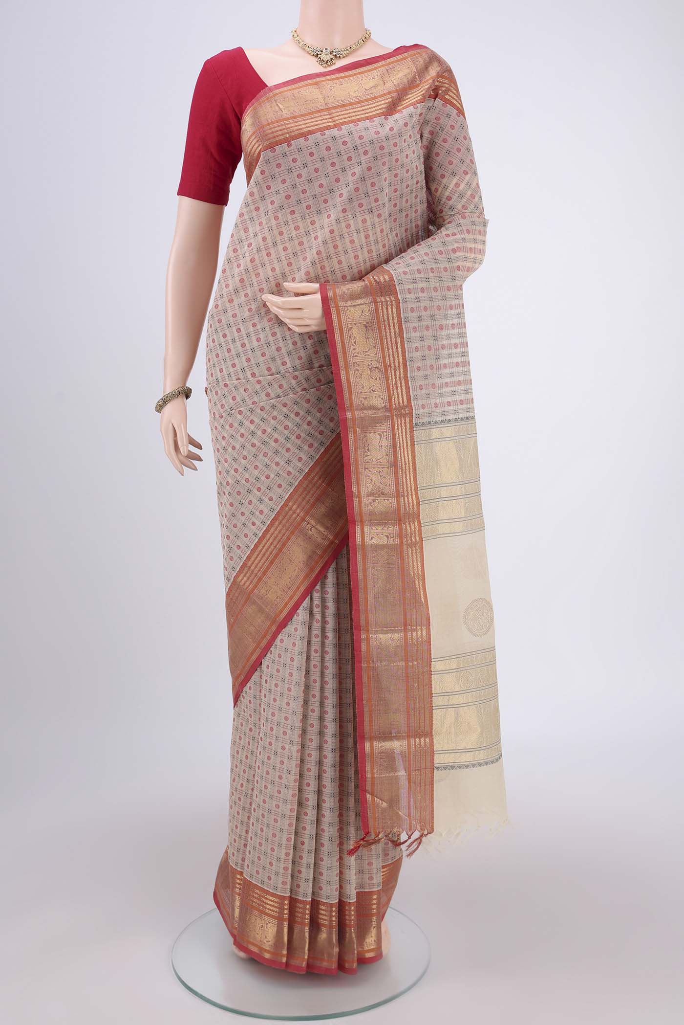 Off White Kanchi Cotton Saree