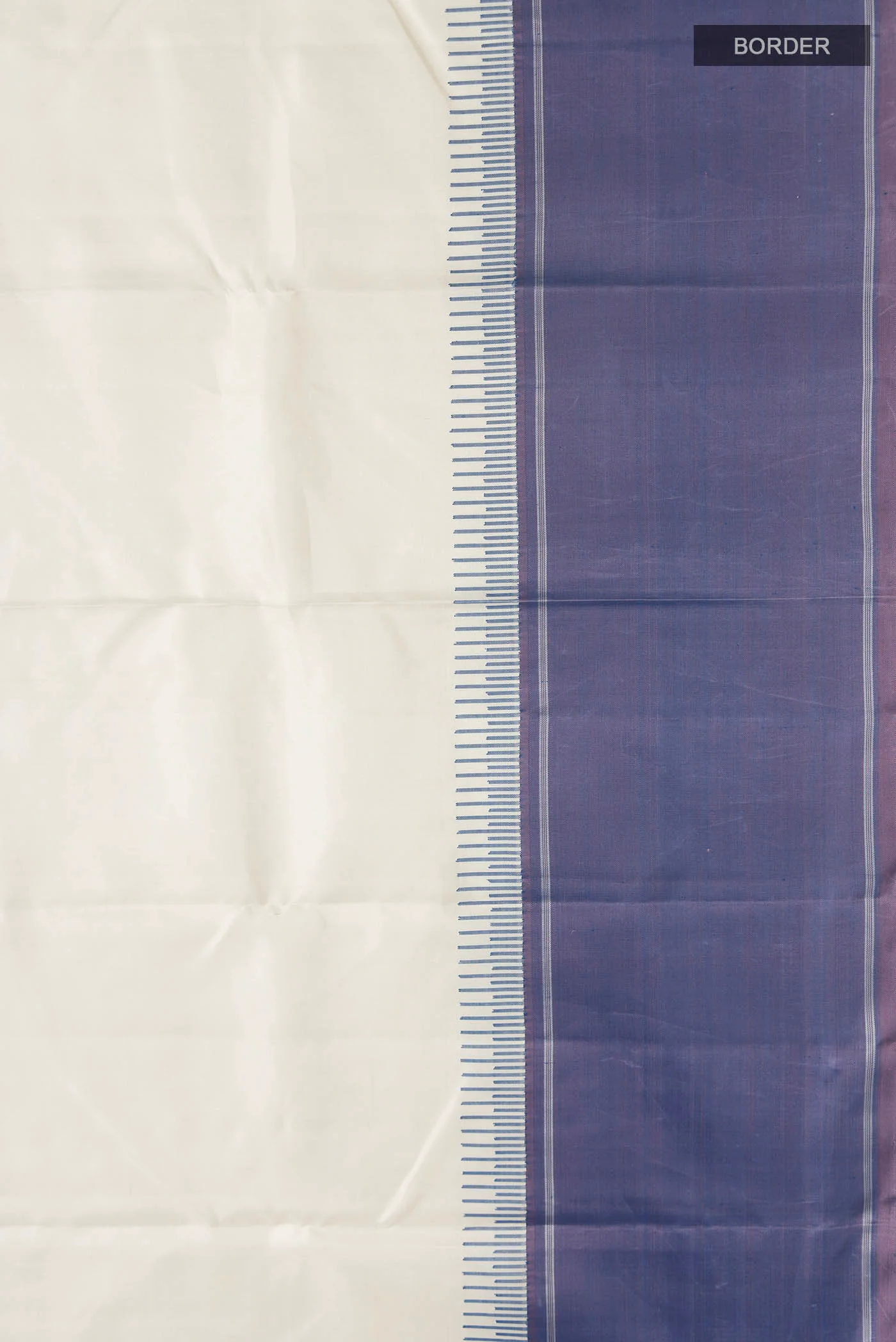 Off White Kanjivaram Silk Saree - Image 3