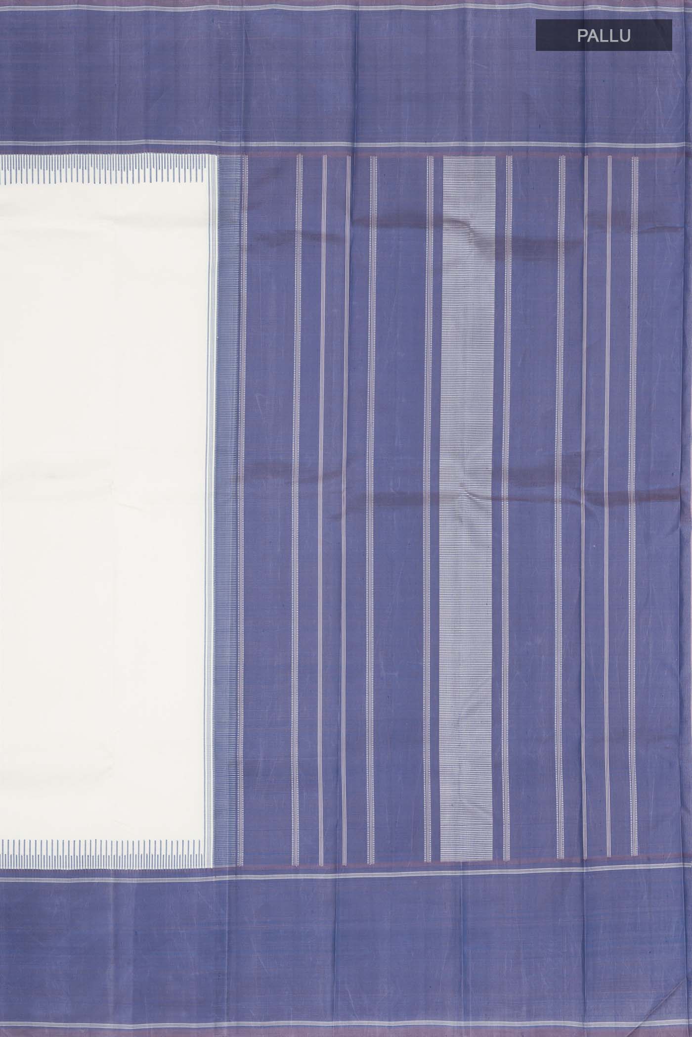 Off White Kanjivaram Silk Saree - Image 7