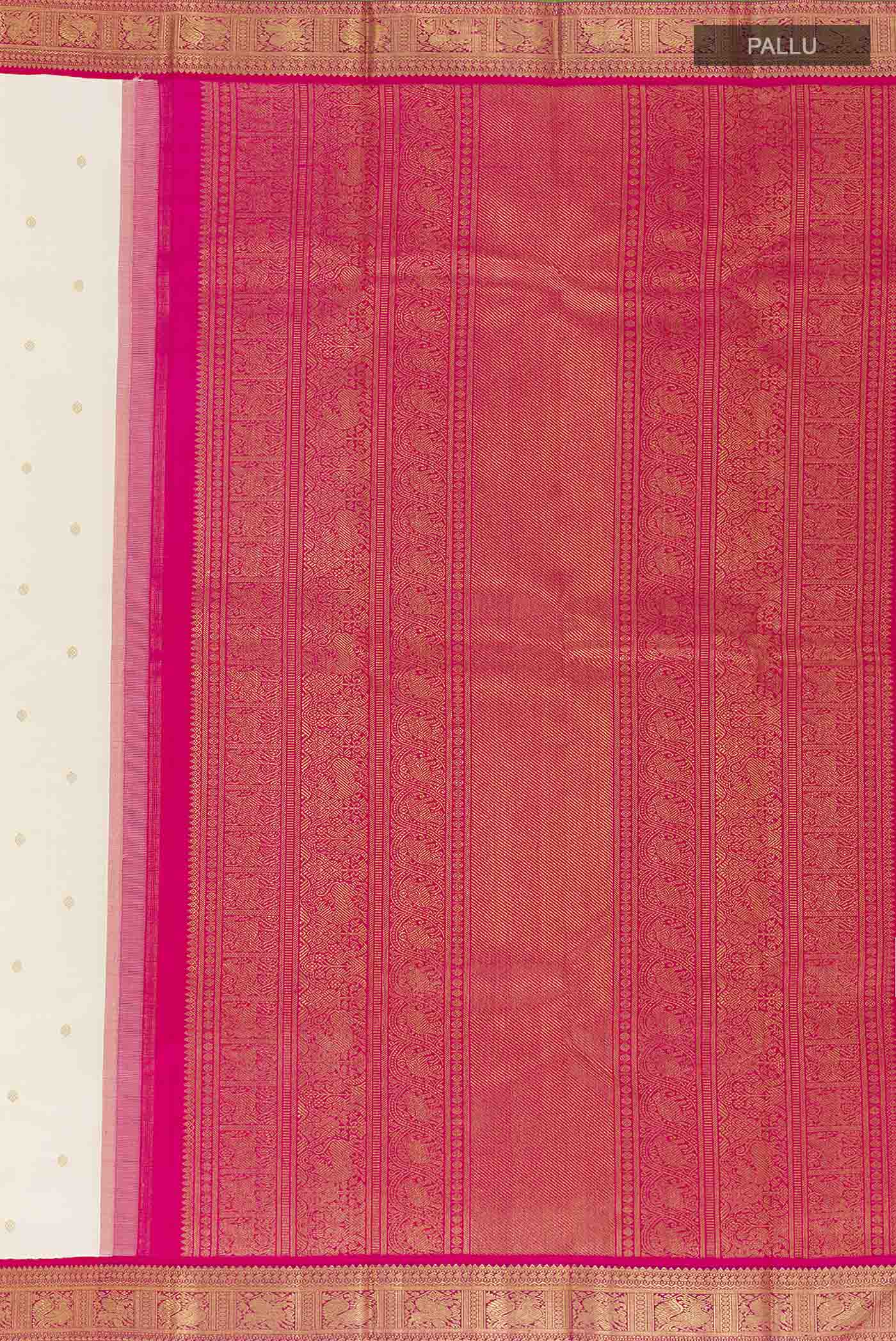 Off White Kanjivaram Silk Saree - Image 7