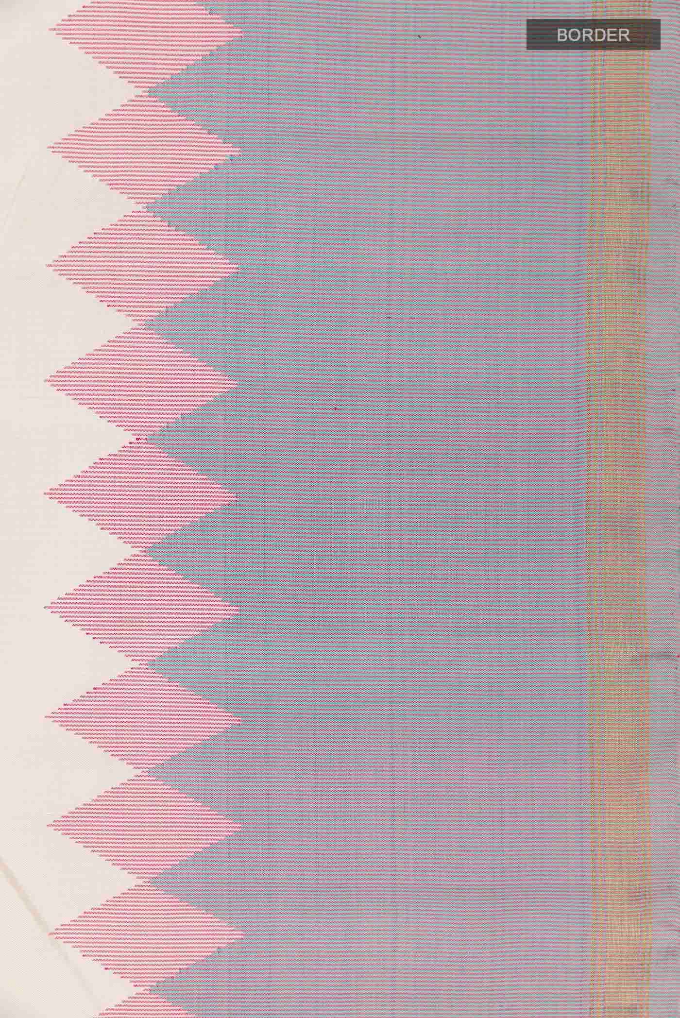 Off White Kanchipuram Silk Saree - Image 3