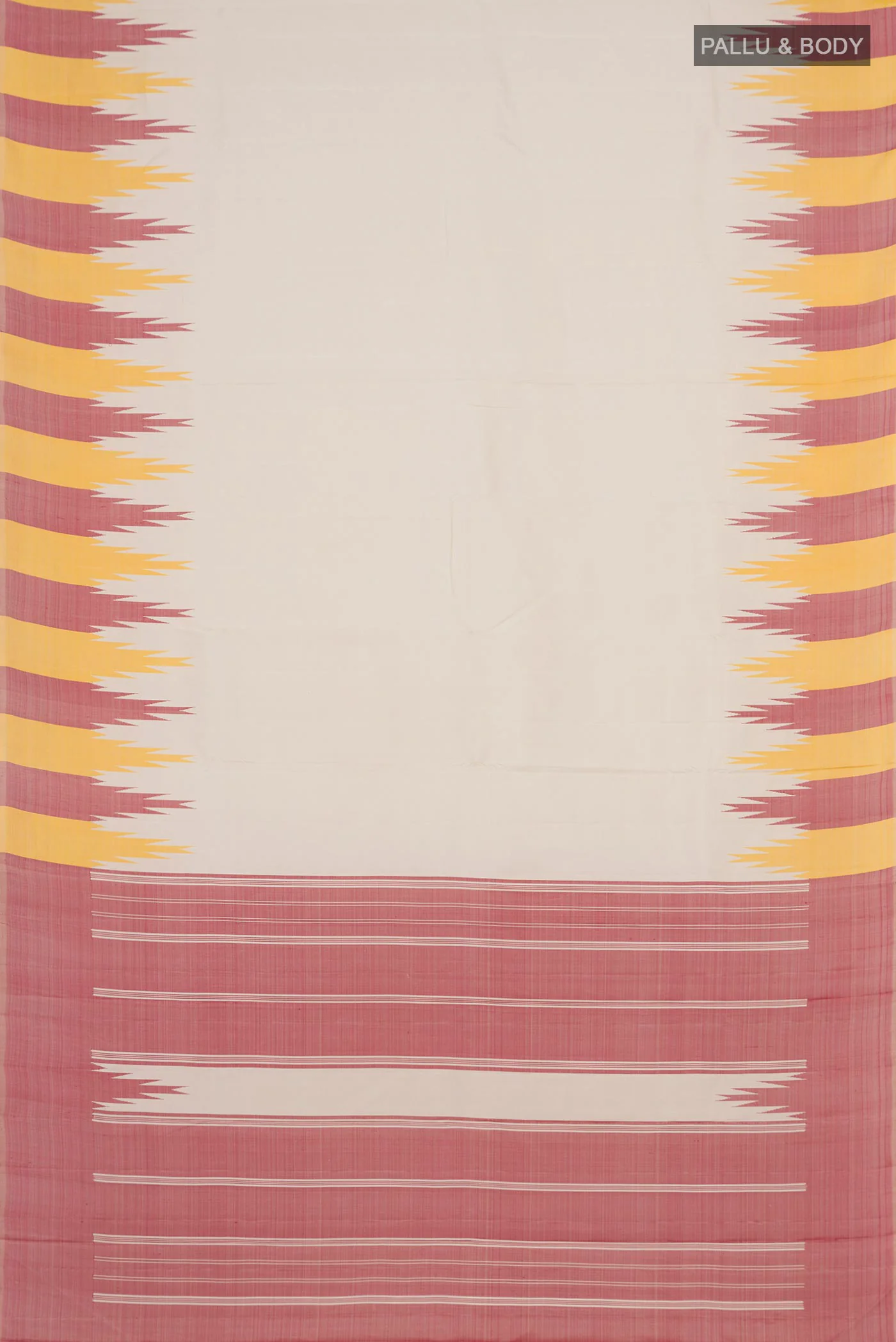 Off White Kanchipuram Silk Saree - Image 5