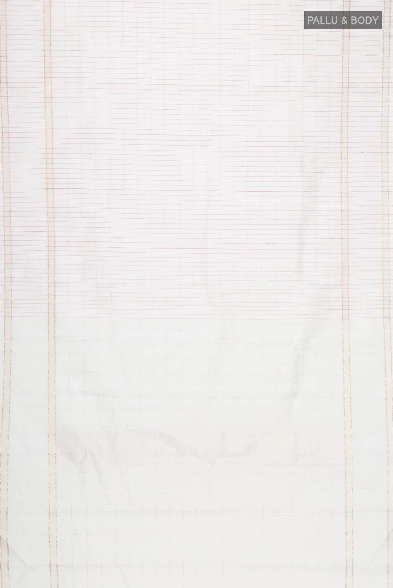Off White Kanchipuram Silk Saree - Image 4