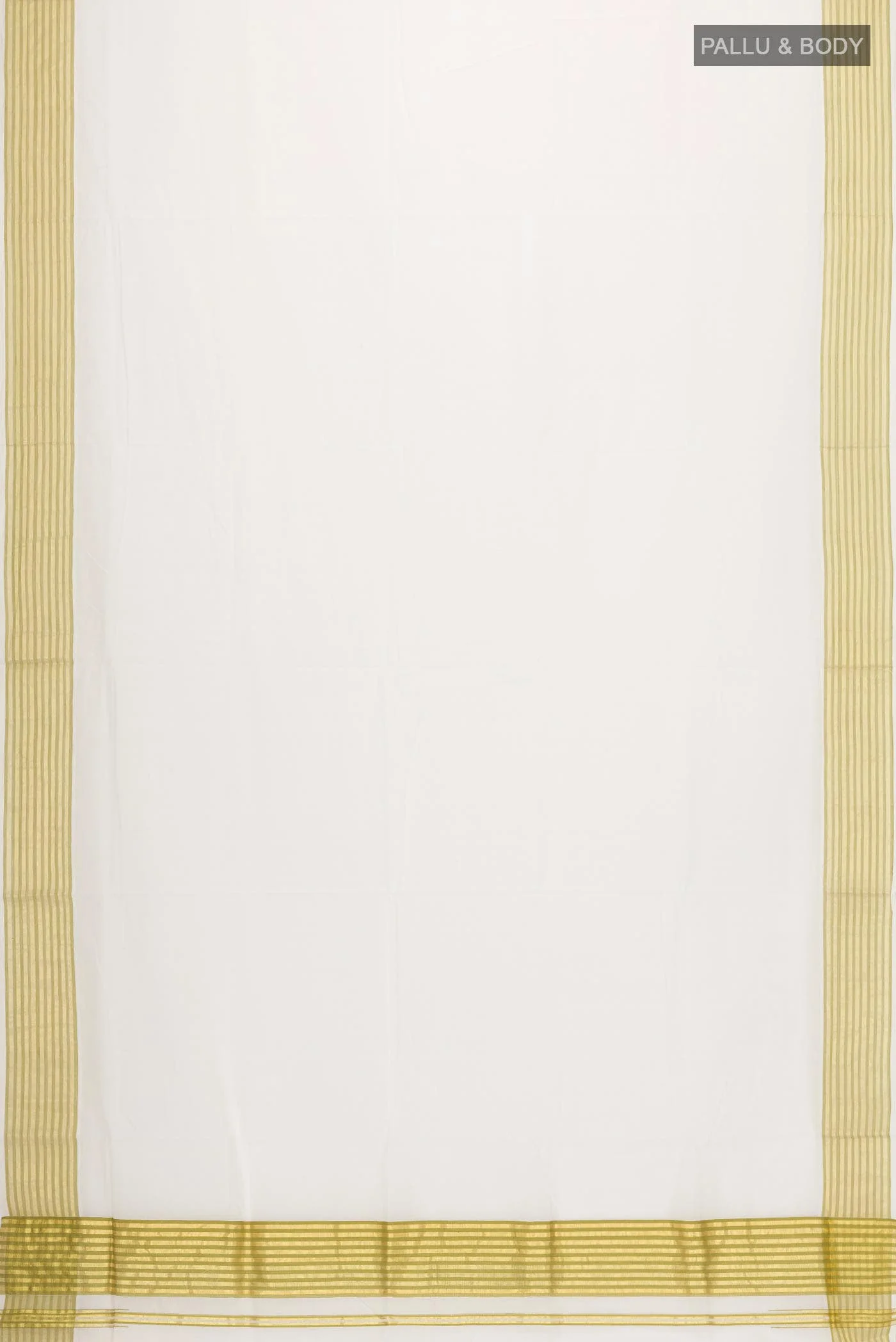 Off White Kerala Cotton Saree - Image 2