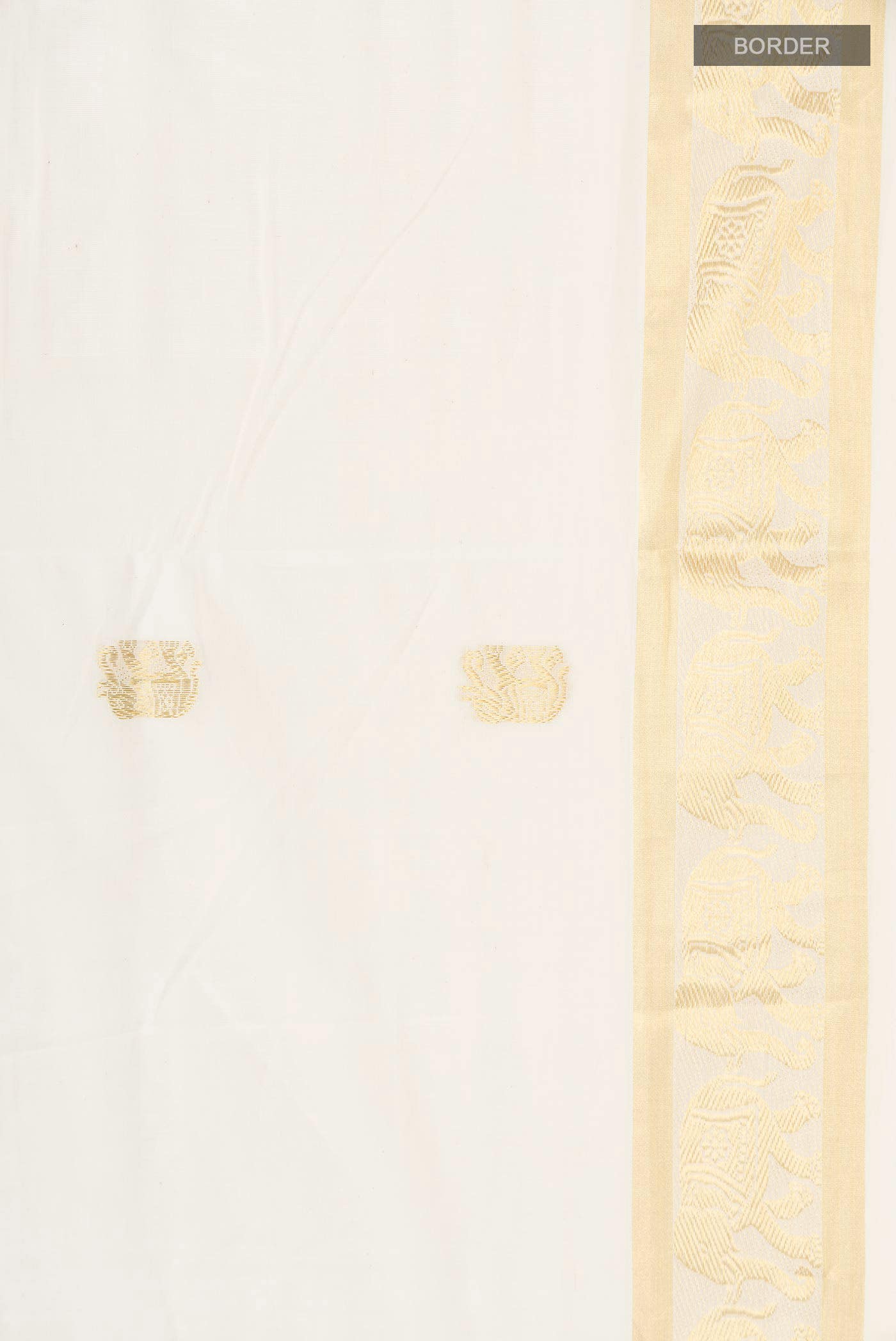 Off White Kerala Cotton Saree - Image 4
