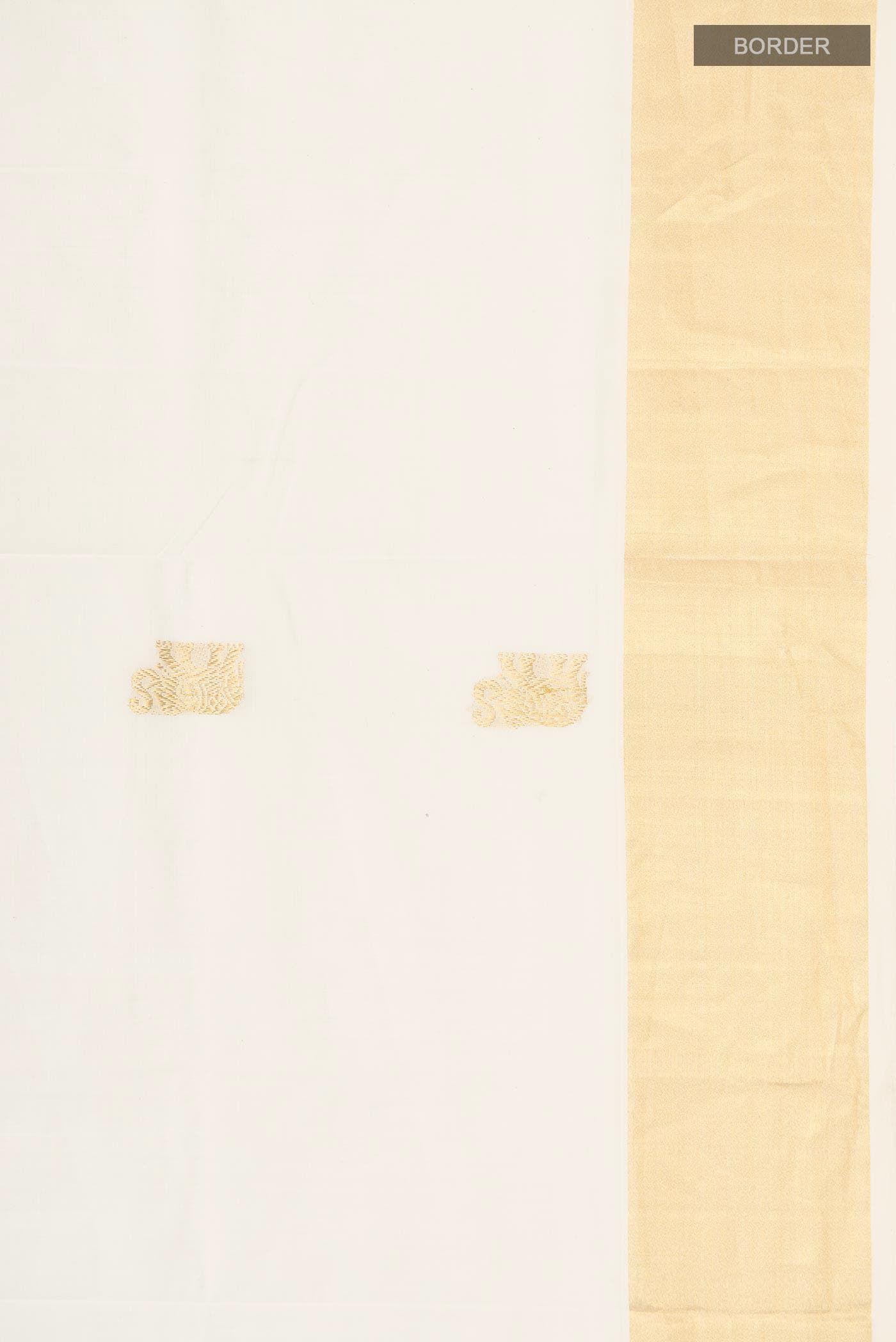 Off White Kerala Cotton Saree - Image 4