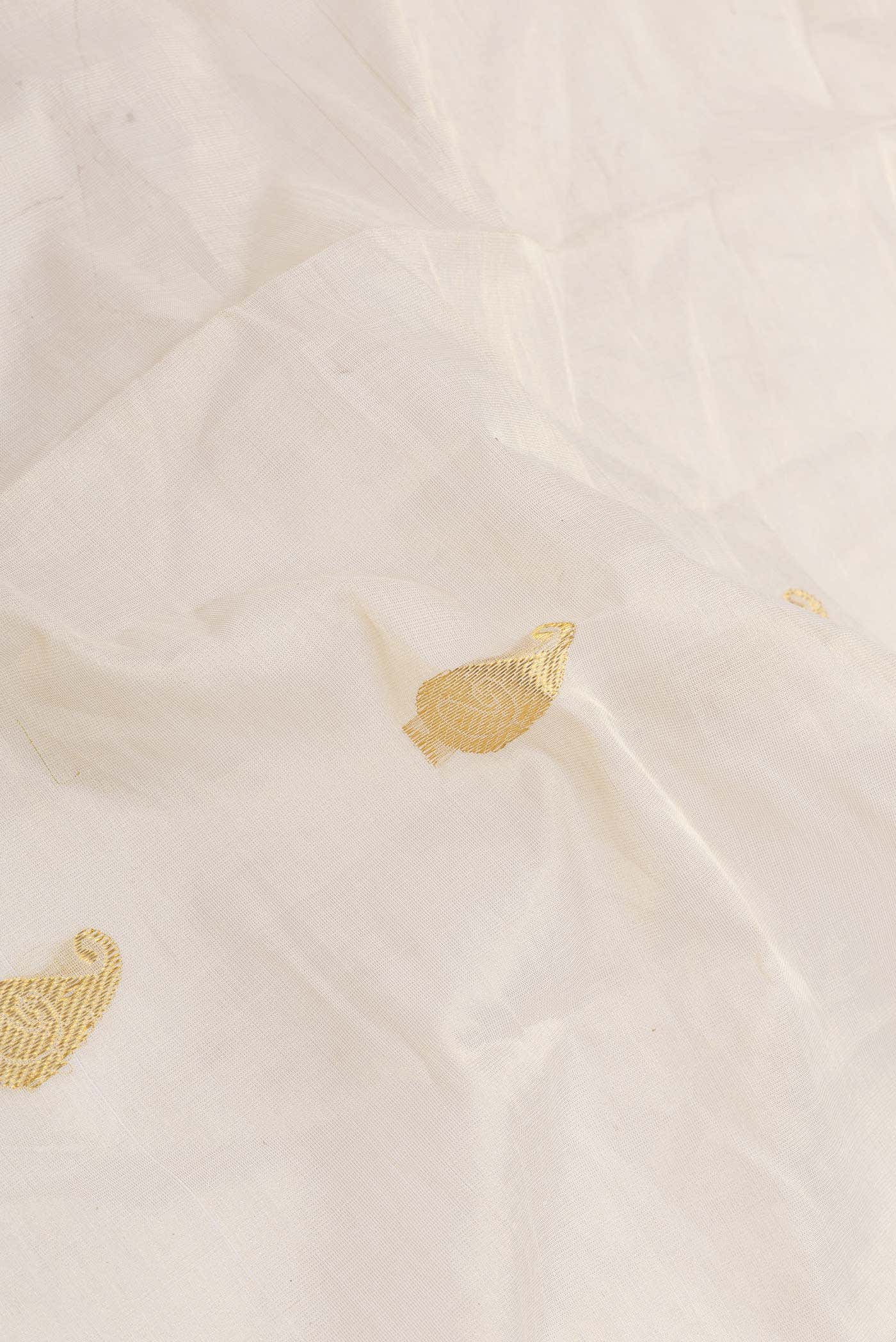 Off White Kerala Cotton Saree - Image 3