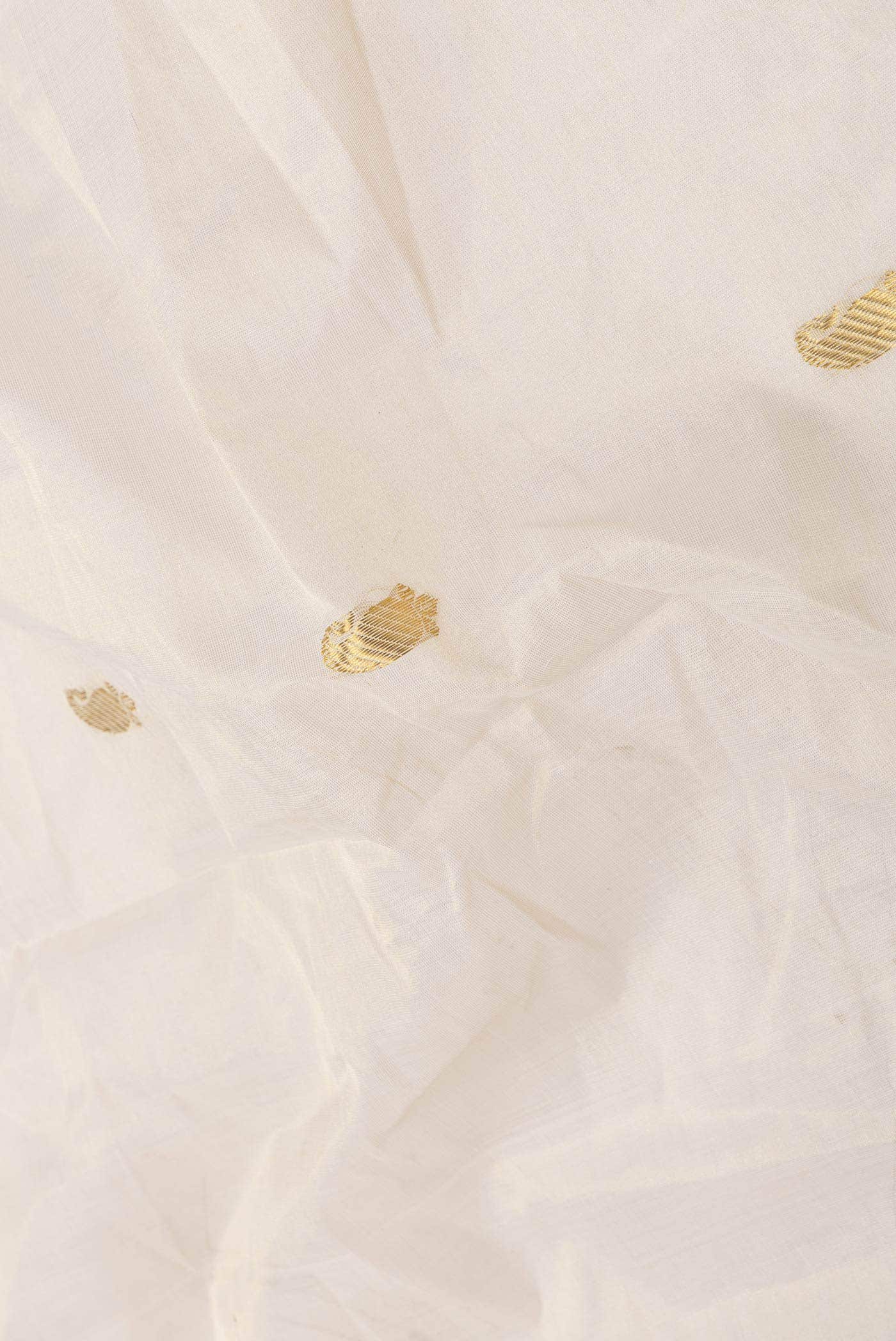 Off White Kerala Cotton Saree - Image 3