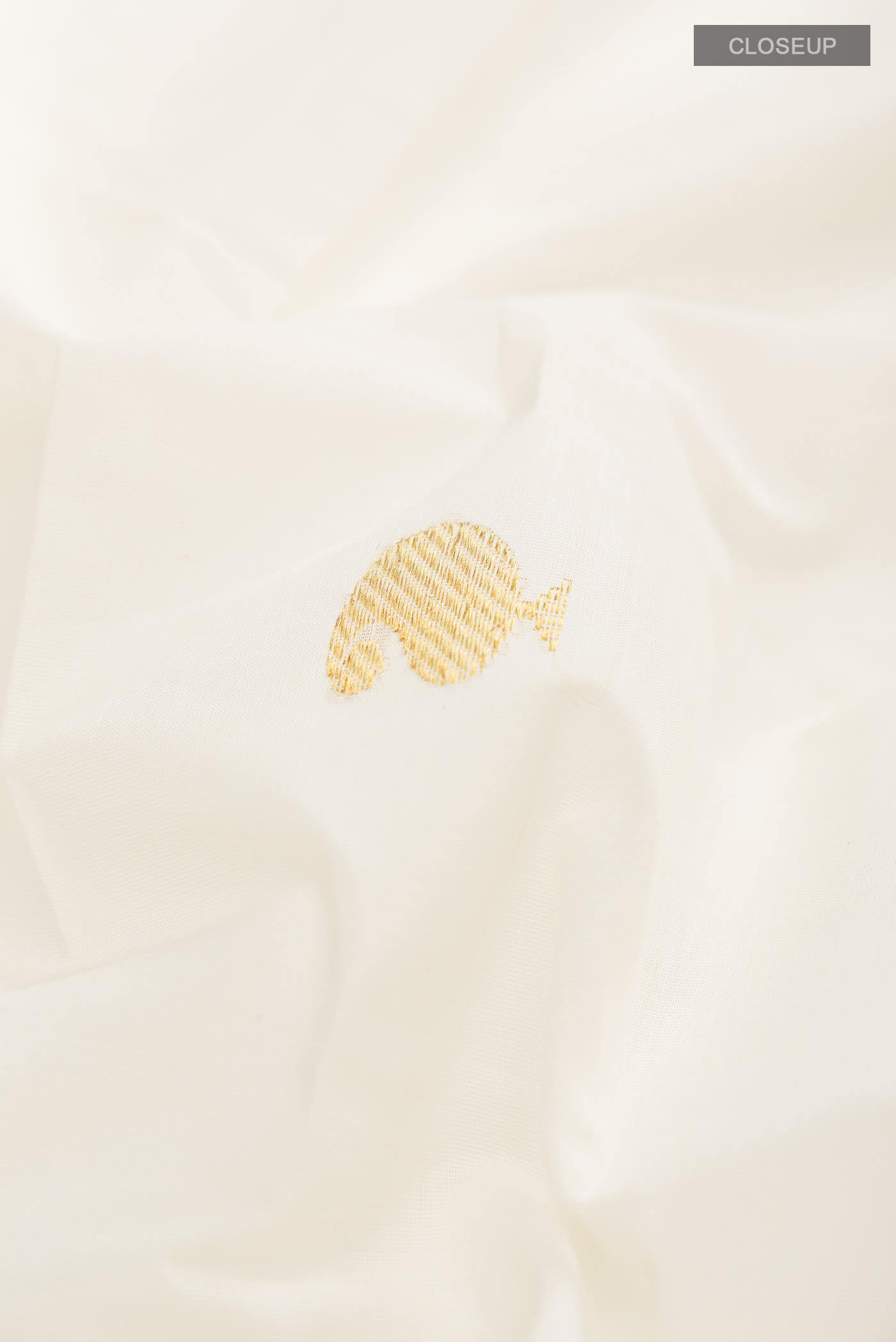 Off White Kerala Cotton Saree - Image 2