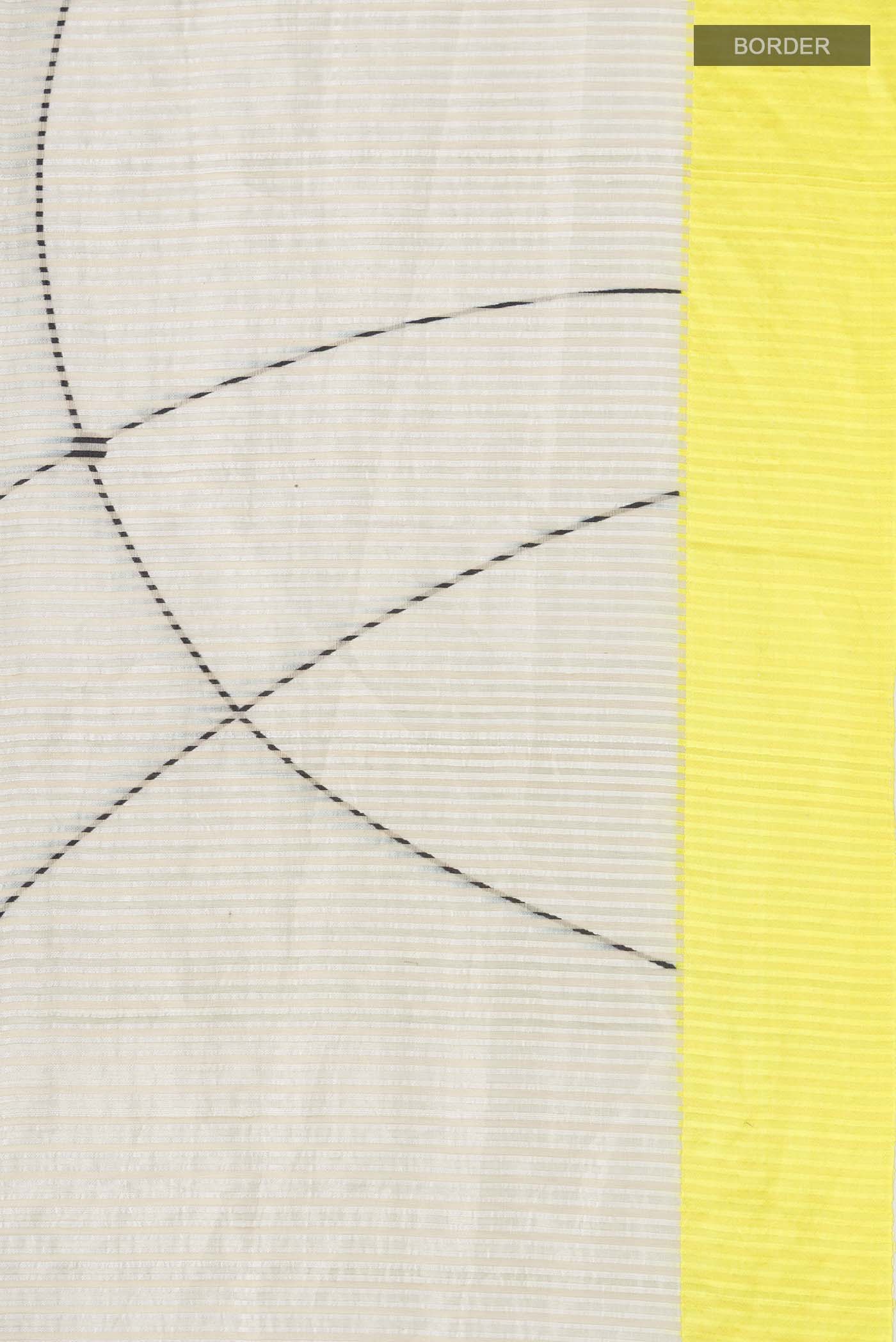 Off White Kora Silk Saree - Image 3
