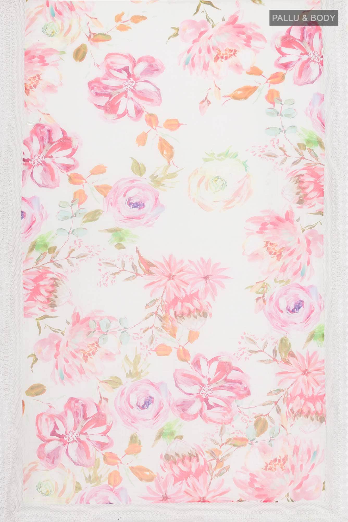 Off White Linen Cotton Saree - Image 3