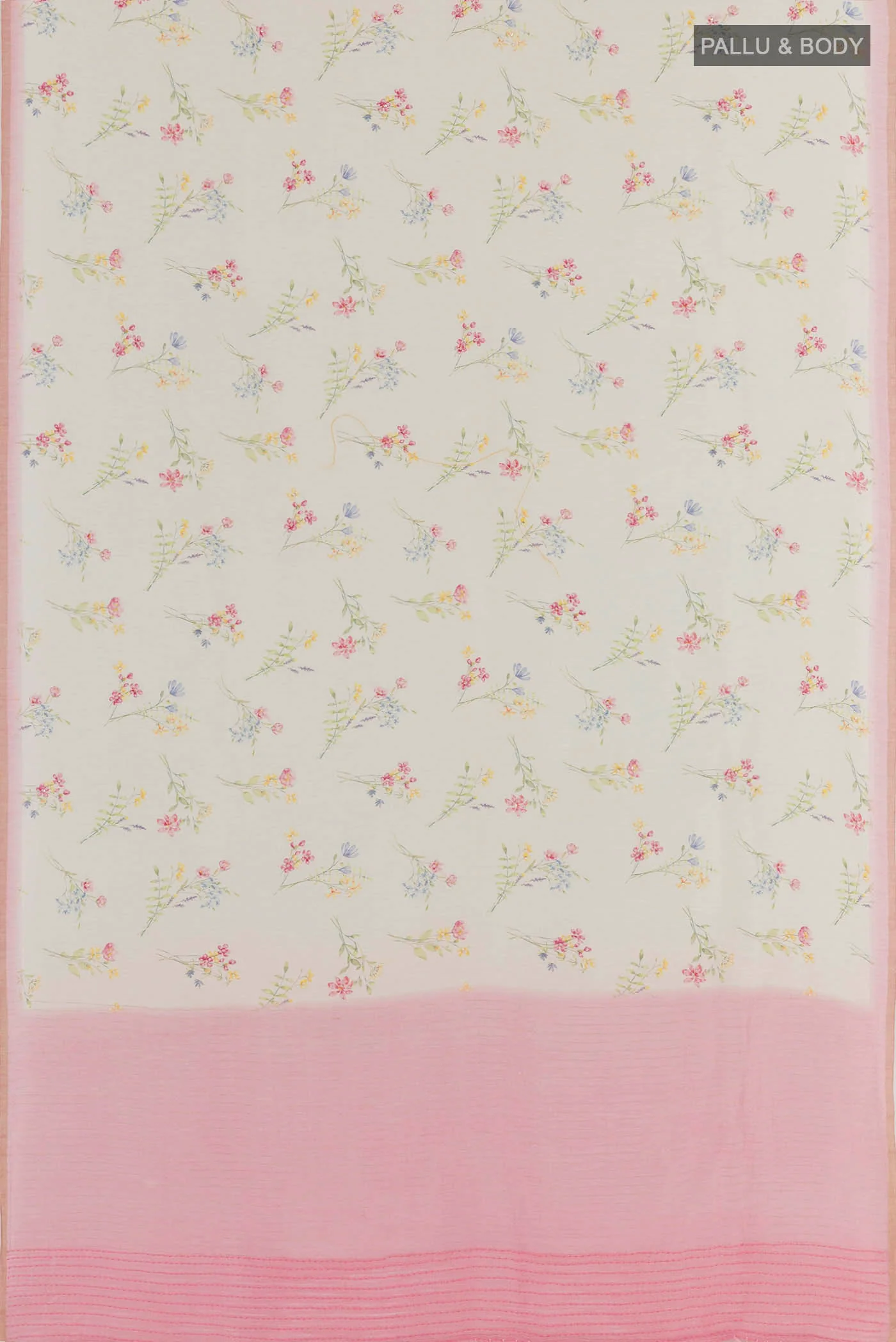 Off White Linen Saree - Image 3