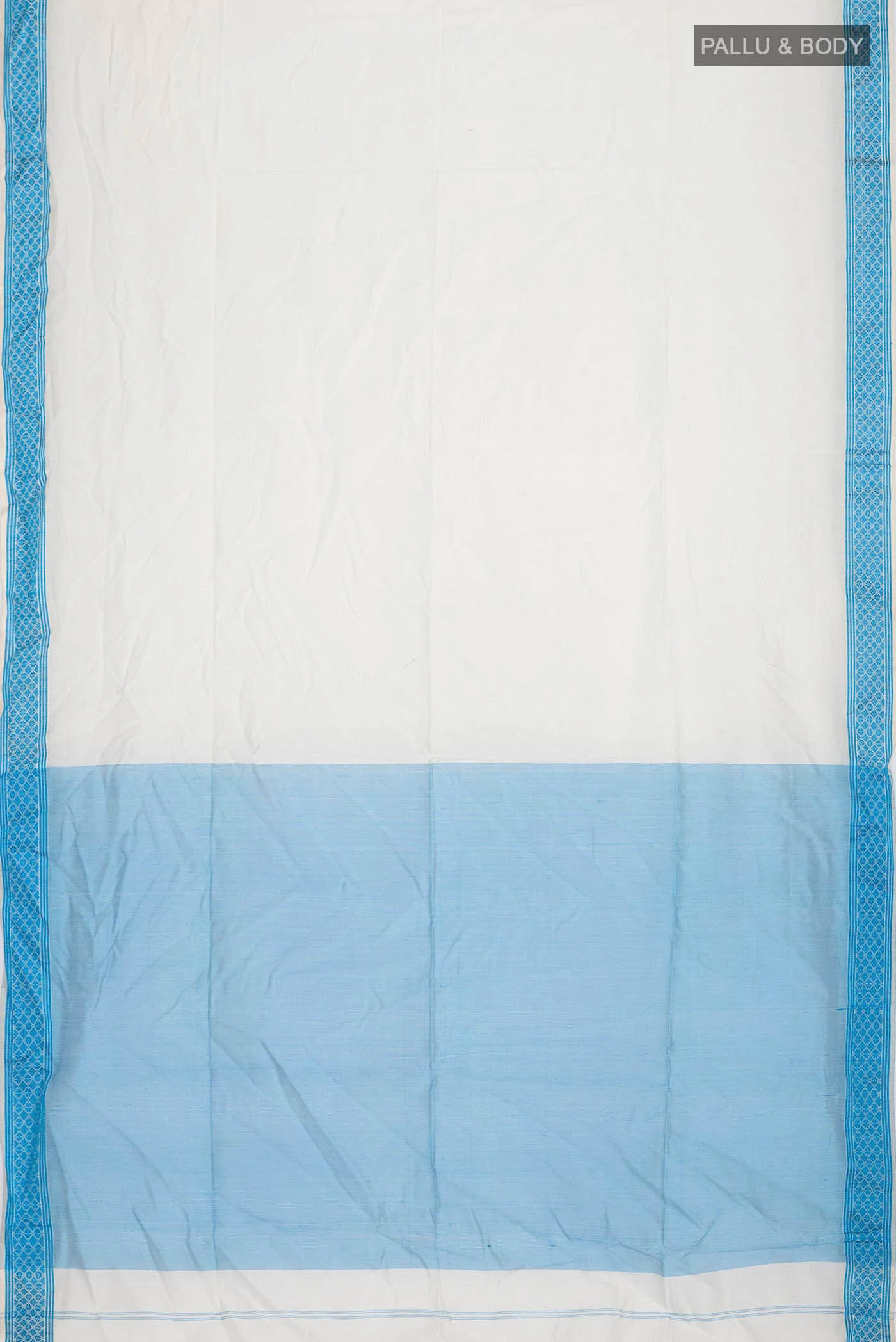 Off White Maheshwari Silk Cotton Saree - Image 3